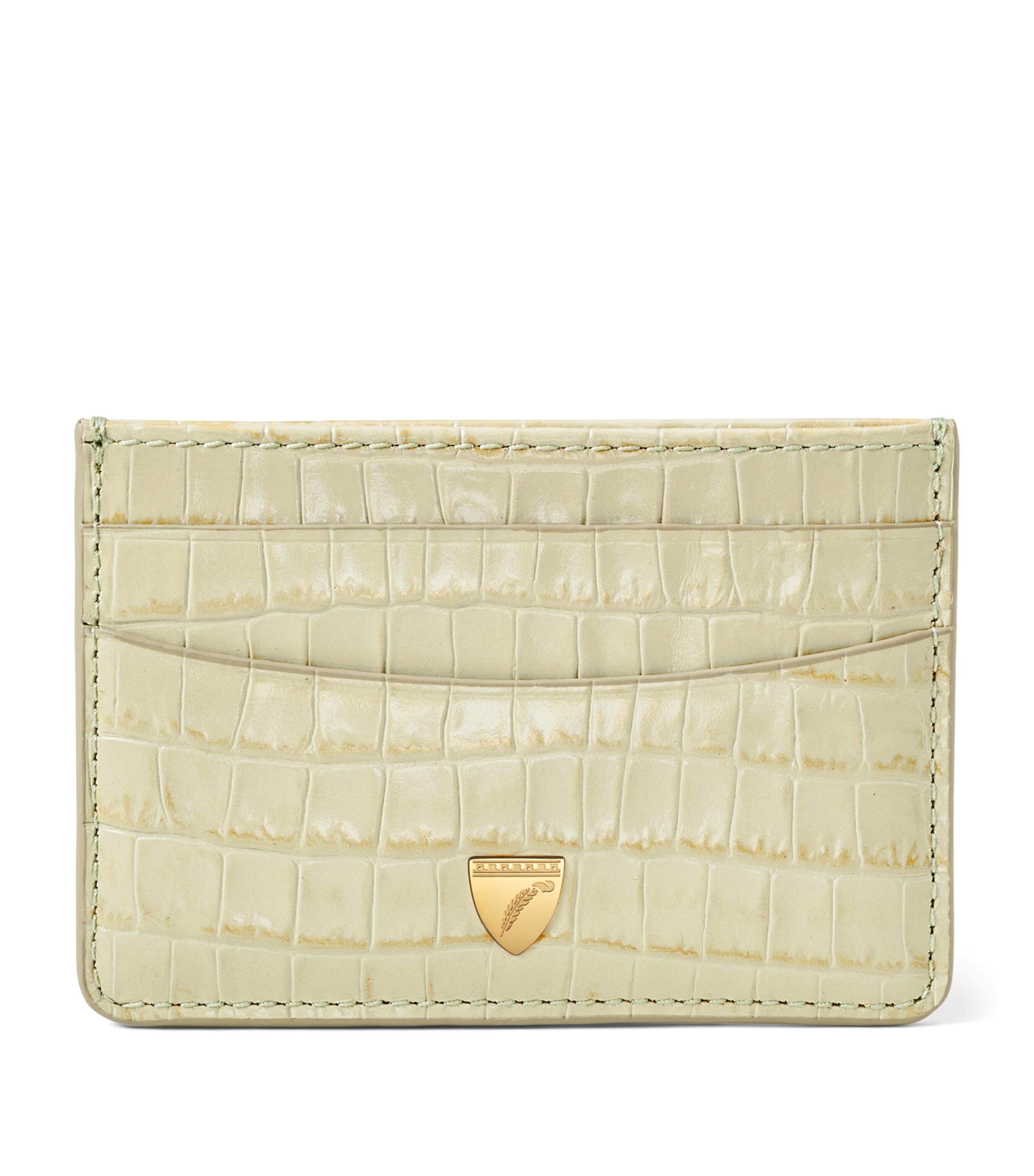 Croc-Embossed Slim Card Holder