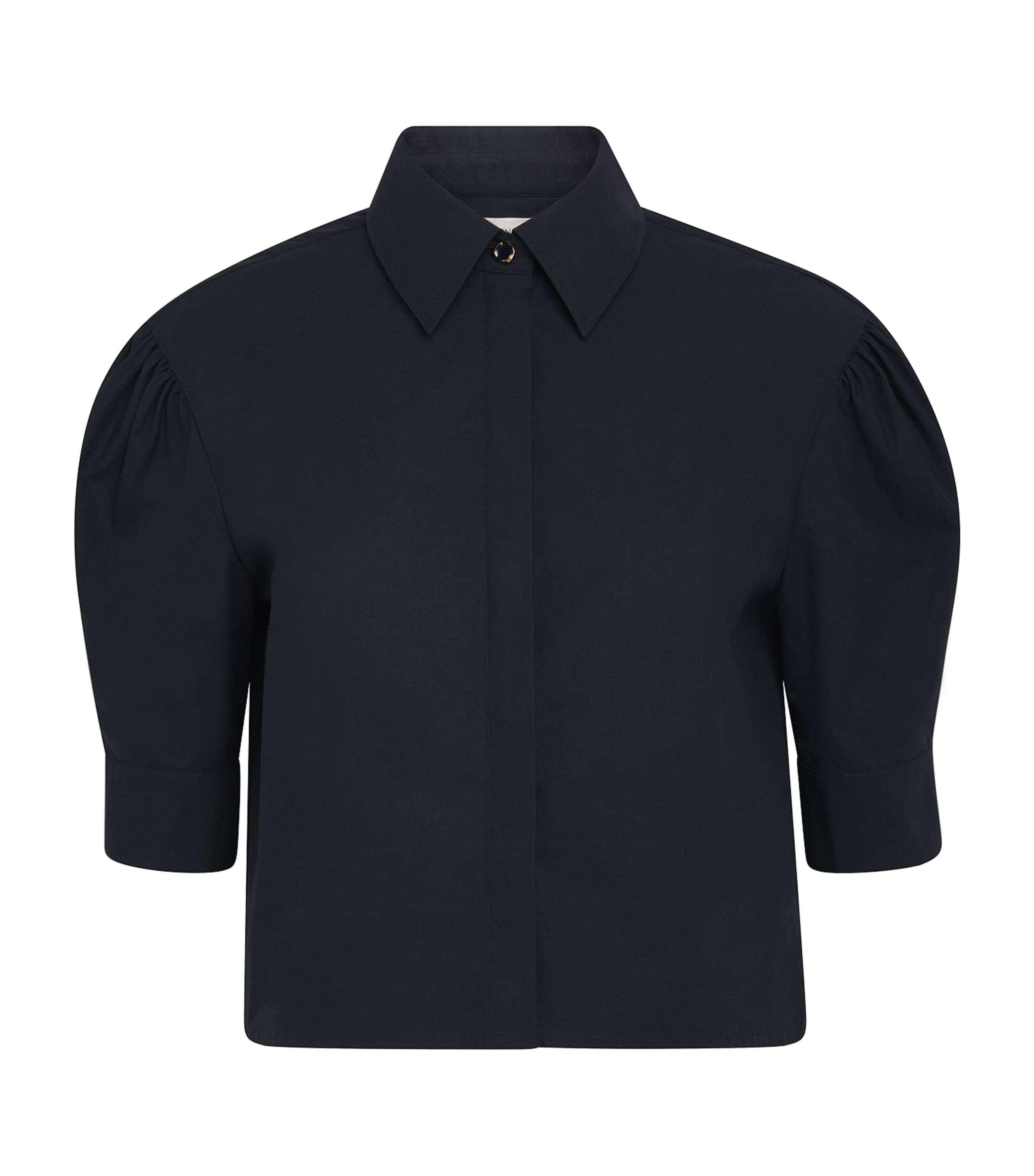 Cotton Poplin Cropped Blouse