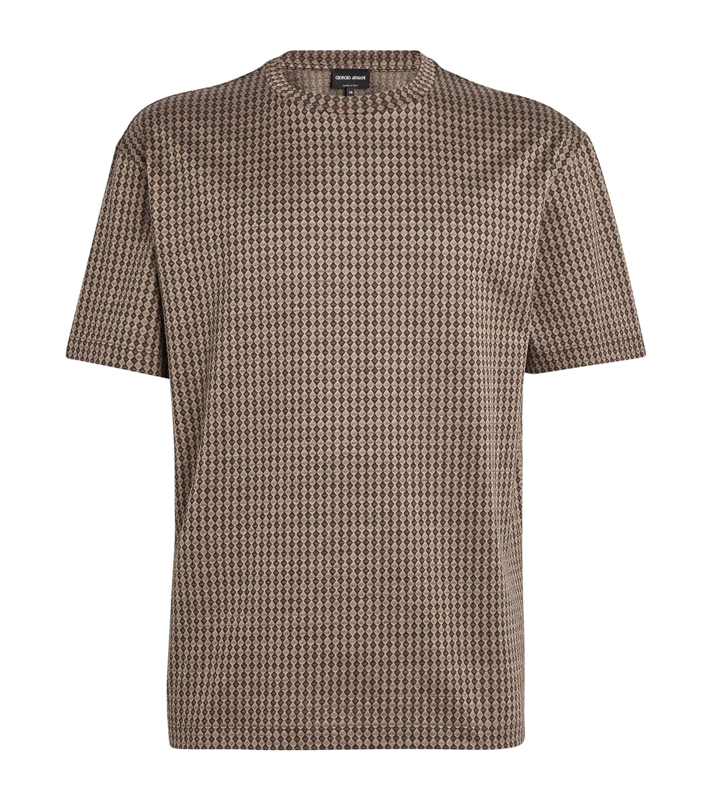 Giorgio Armani Stretch Viscose Jacquard T-Shirt | Harrods US