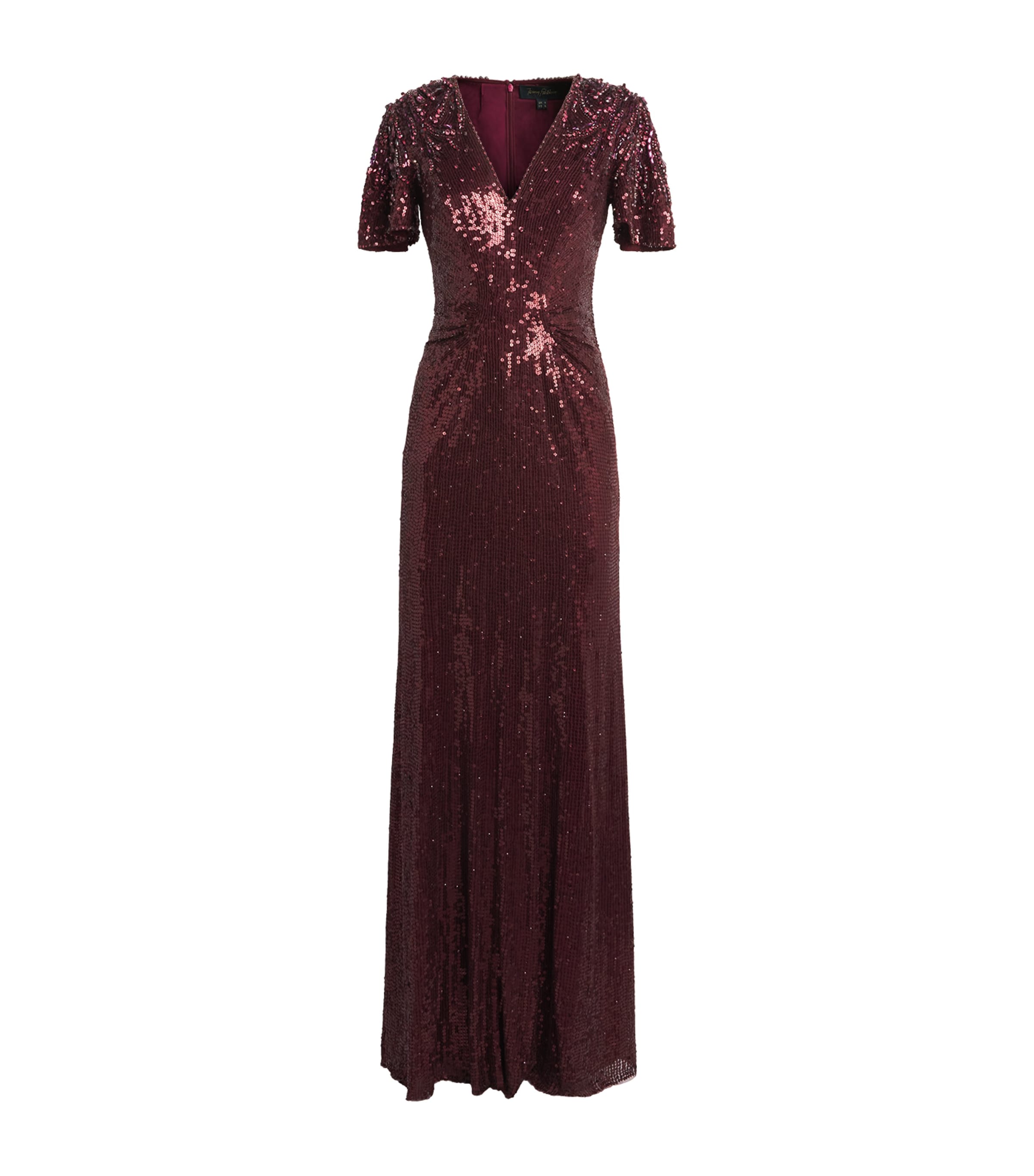 Jenny Packham Womens Sequinned Manon Gown Cardinal