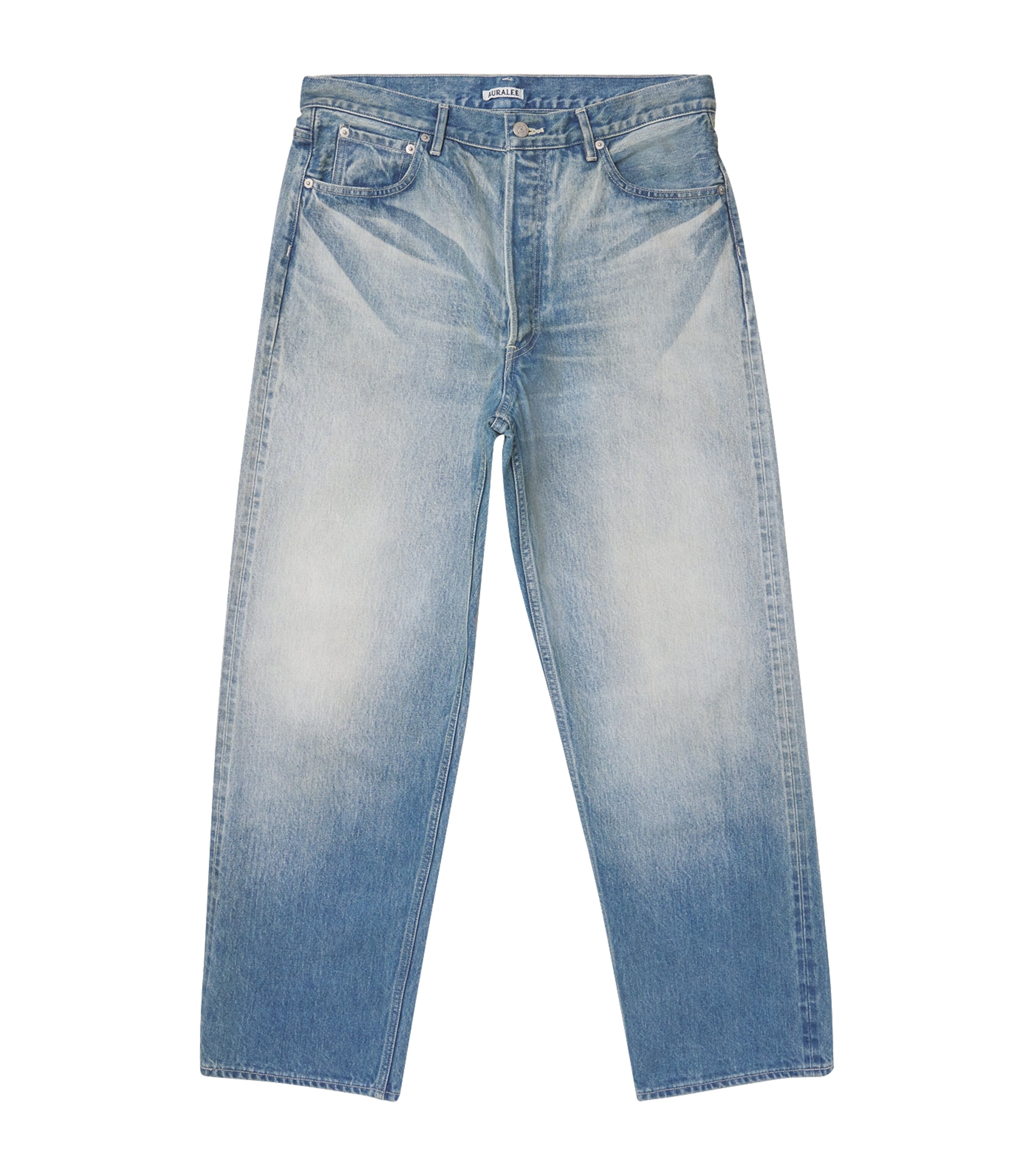 Faded Selvedge Wide-Leg Jeans