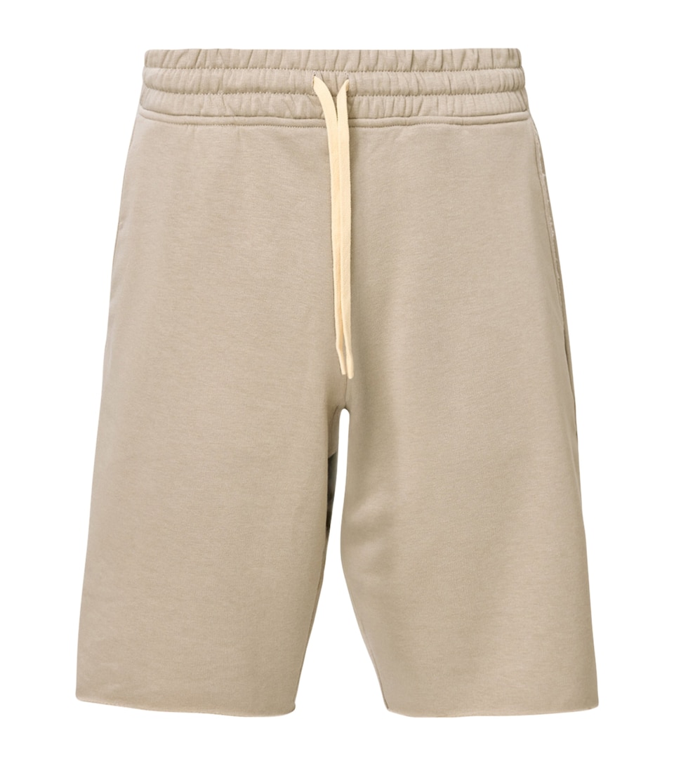 AllSaints Mens Cotton-Blend Helix Sweatshorts Mire Brown