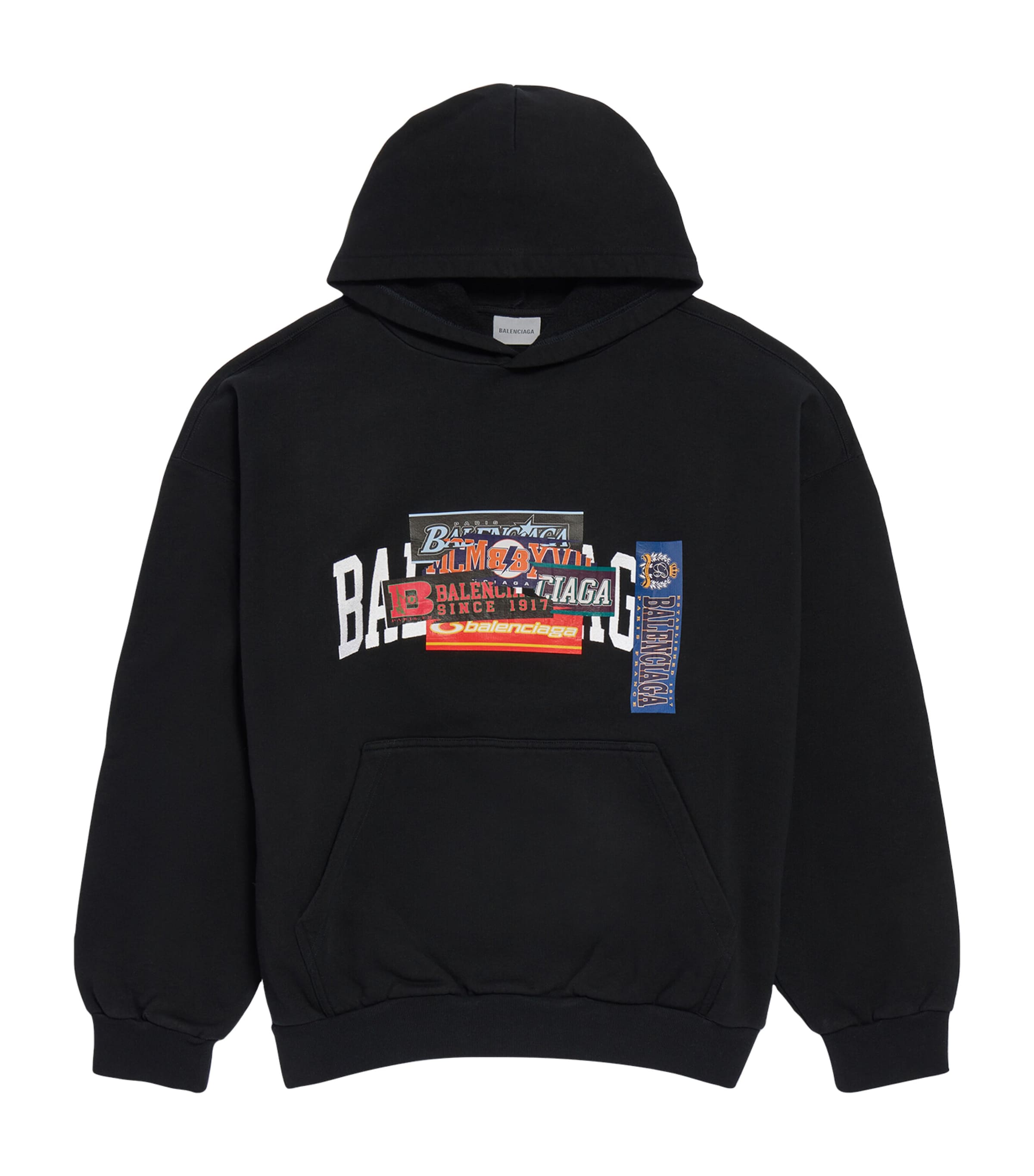Balenciaga Mens Cotton Bumper Sticker Hoodie