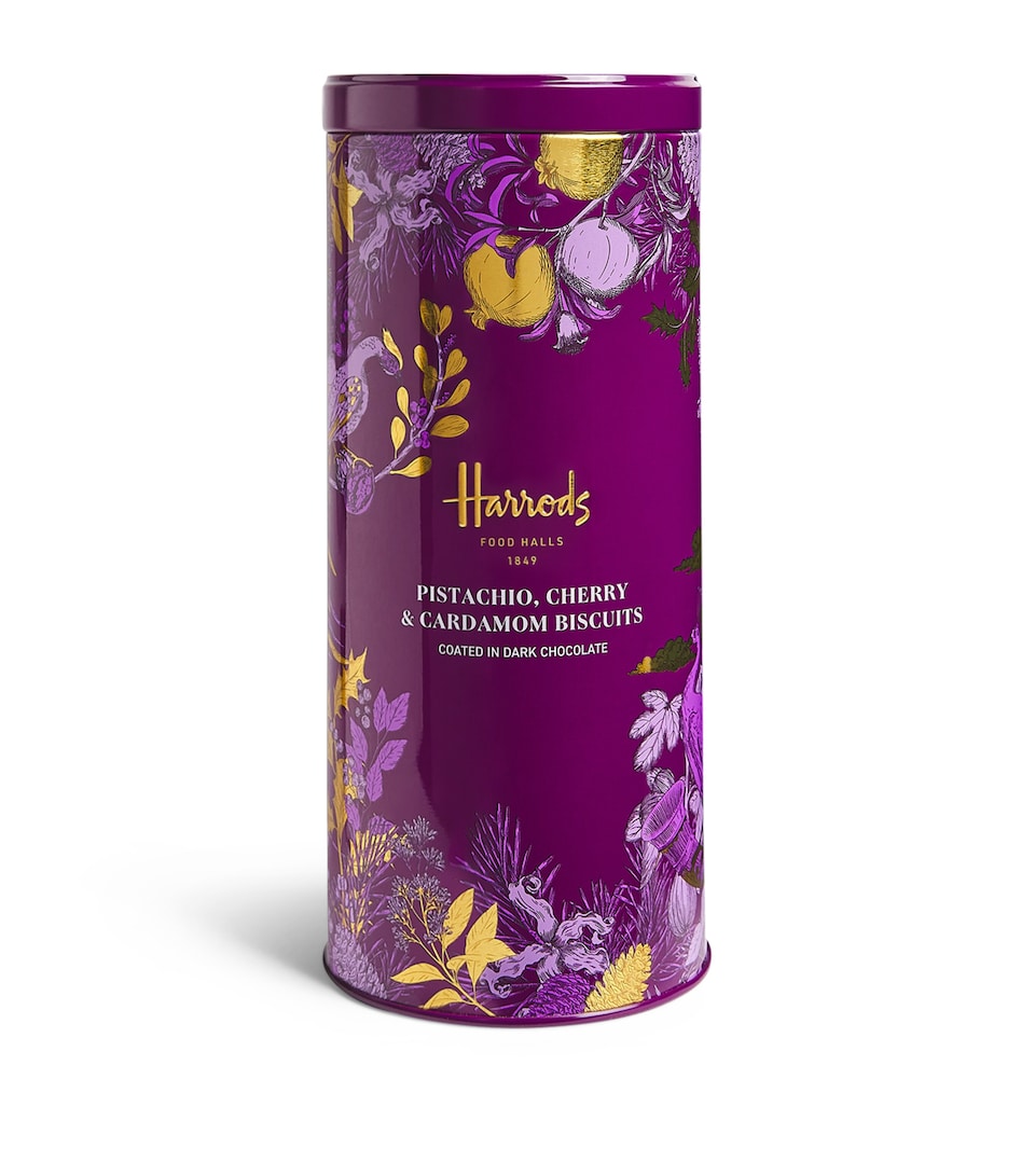 Harrods Chocolate Coated Pistachio, Cherry and Cardamom Biscuits (200g)