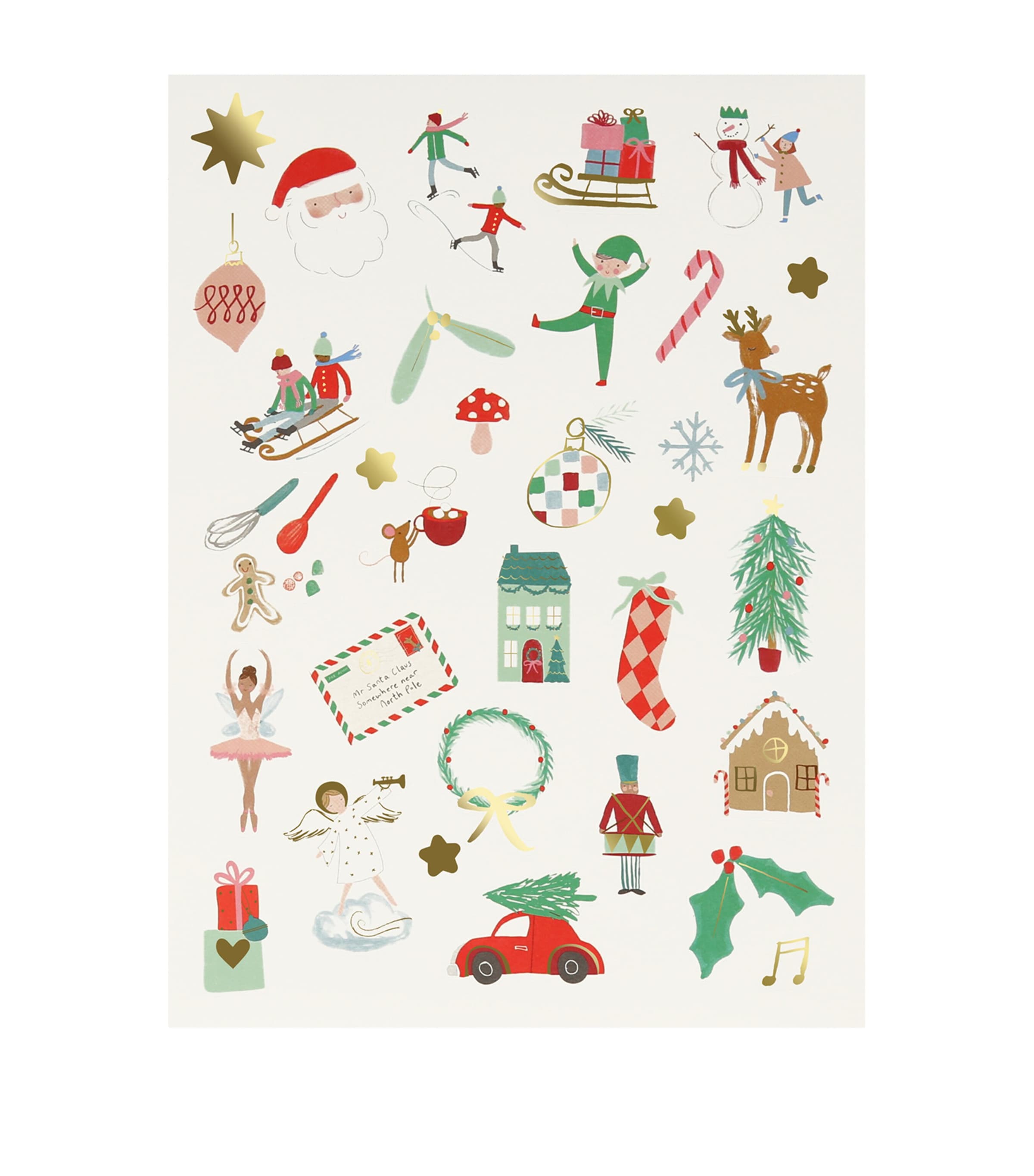 Meri Meri Christmas Stickers Multicoloured