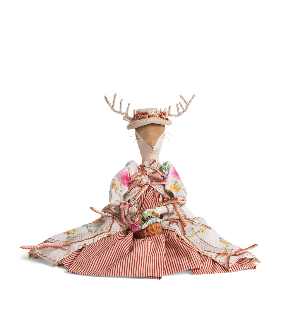 Alice Mary Lynch Deer Forager Lady Ornament (55cm) Brwn/pnk/grn/mlti