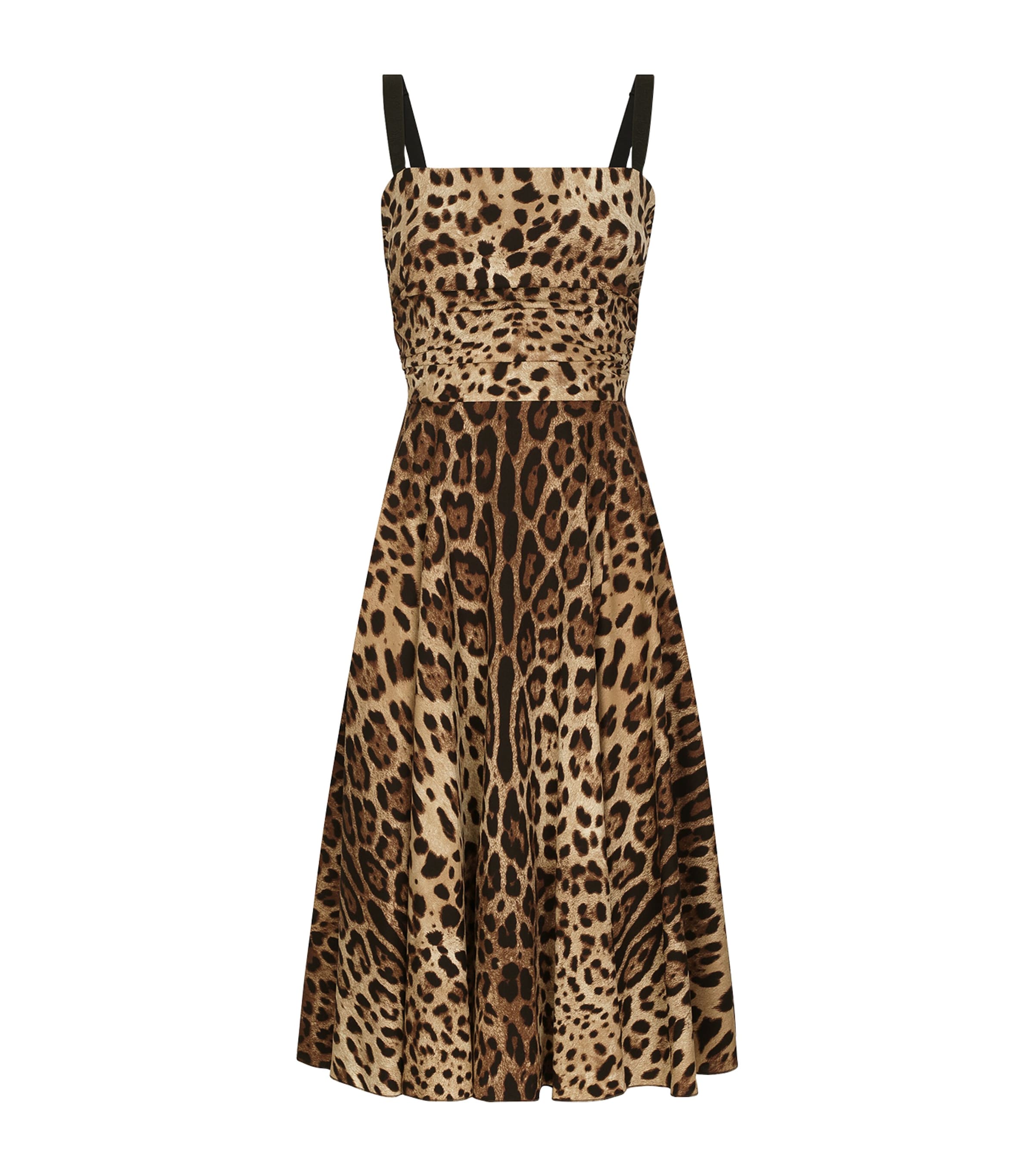 Silk Leopard-Print Midi Dress