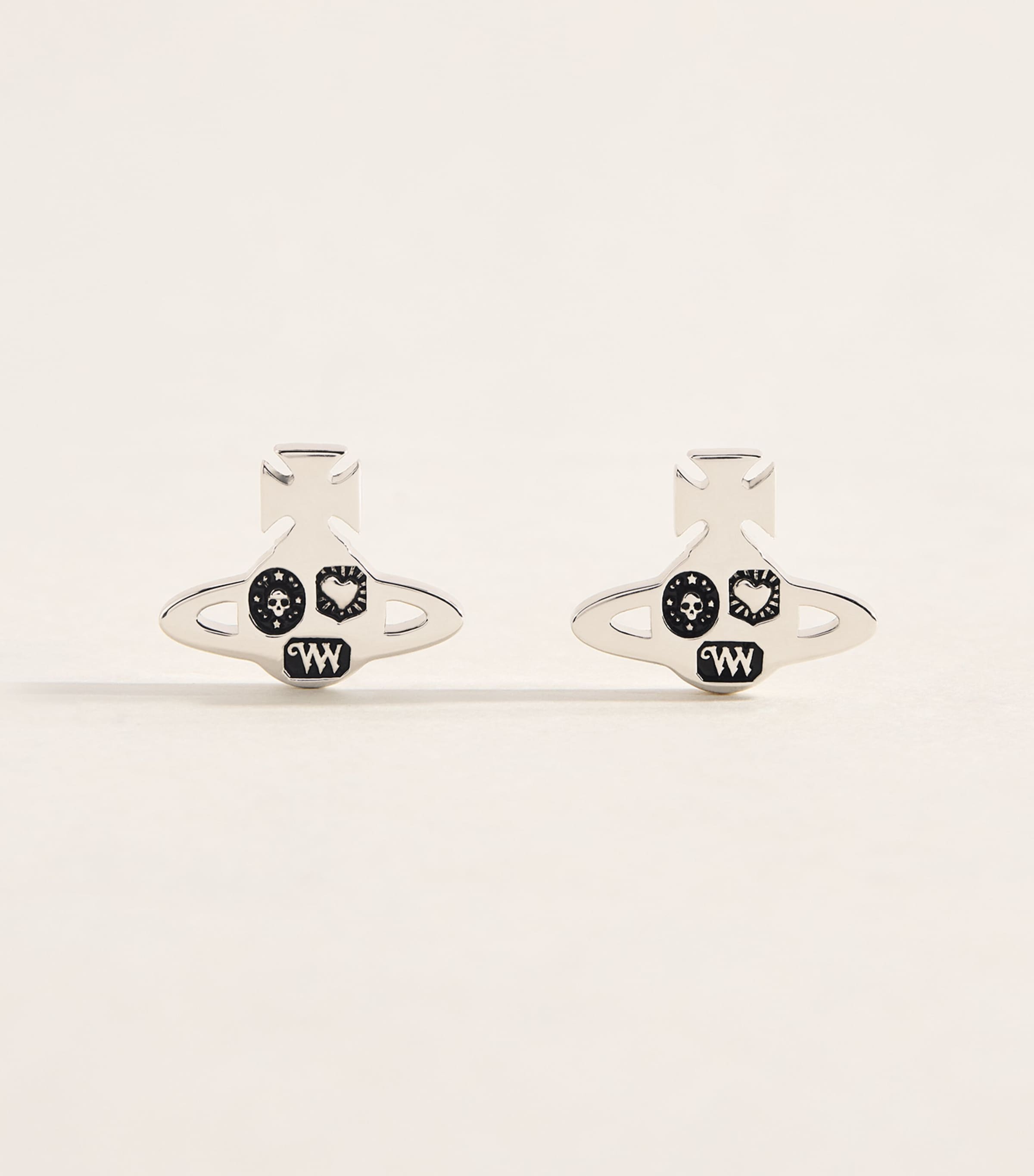 Vivienne Westwood Crispin Stud Earrings Antique Platinum