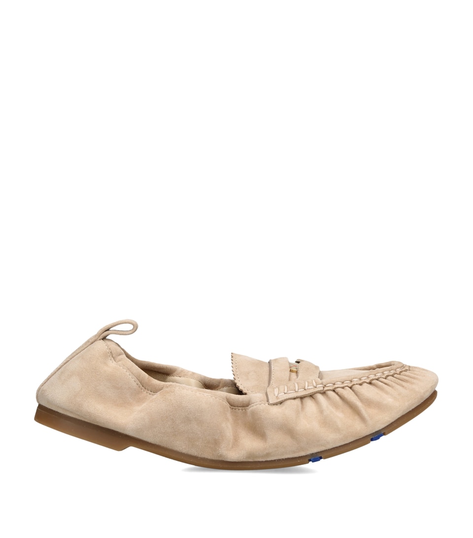 Burberry Suede Fawn Loafers Cream