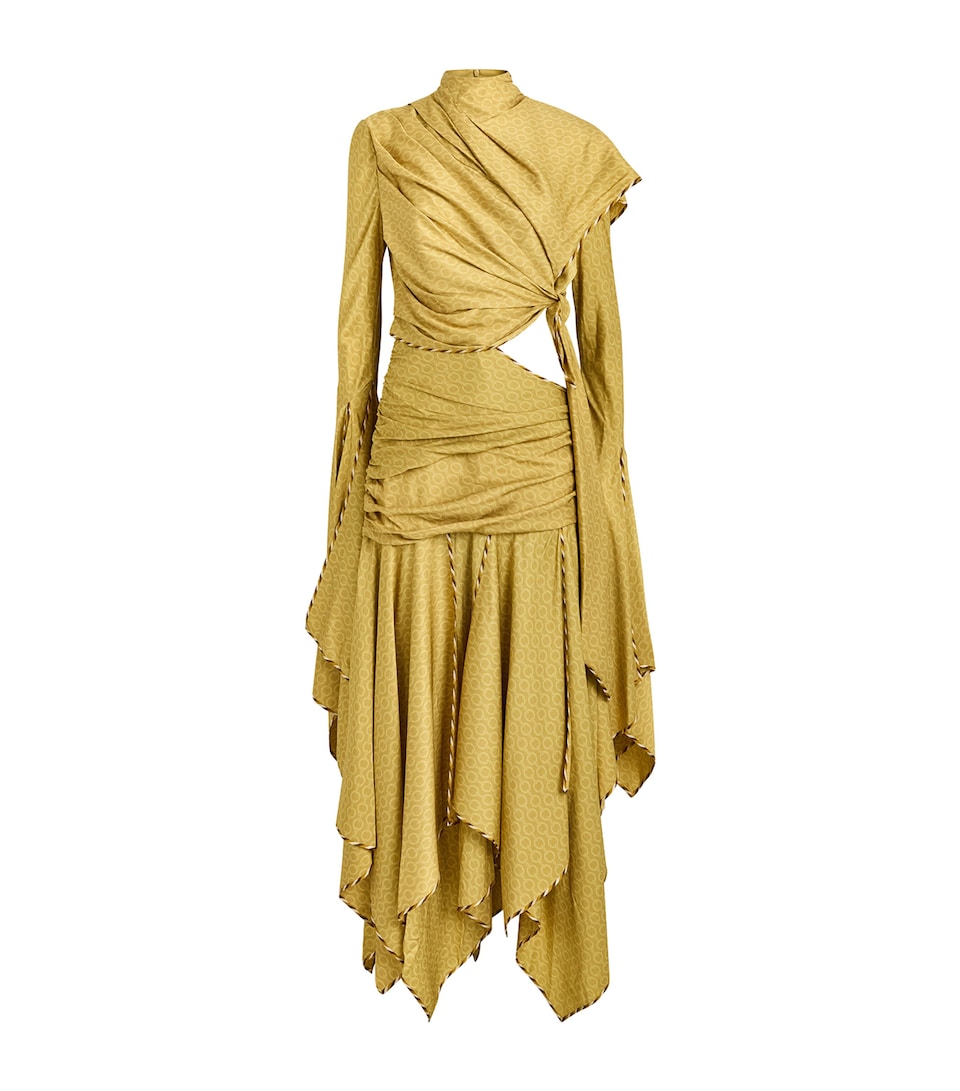 Zimmermann Womens Stretch-Silk Valiant Handkerchief Maxi Dress Chain Print