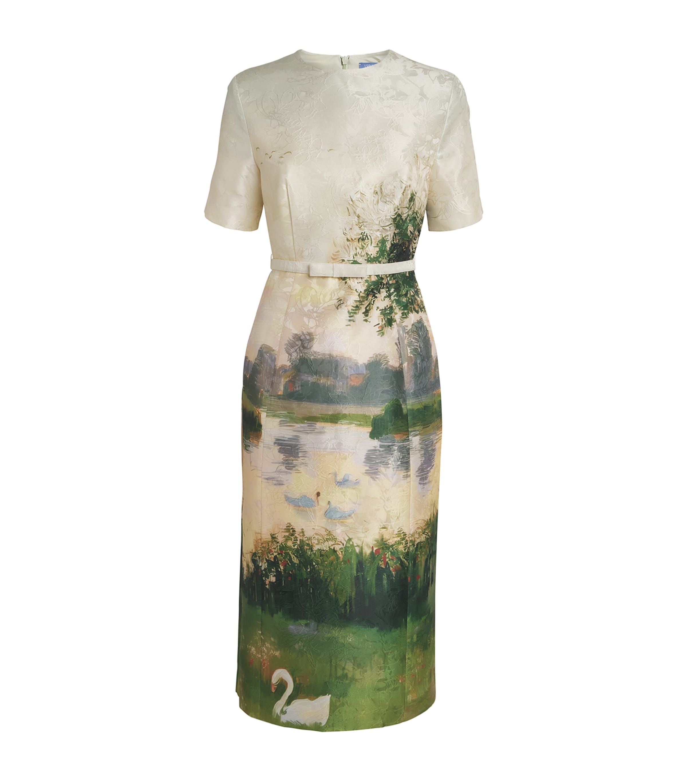 LEO LIN Womens Jacquard Elizabeth Midi Dress Serene Print