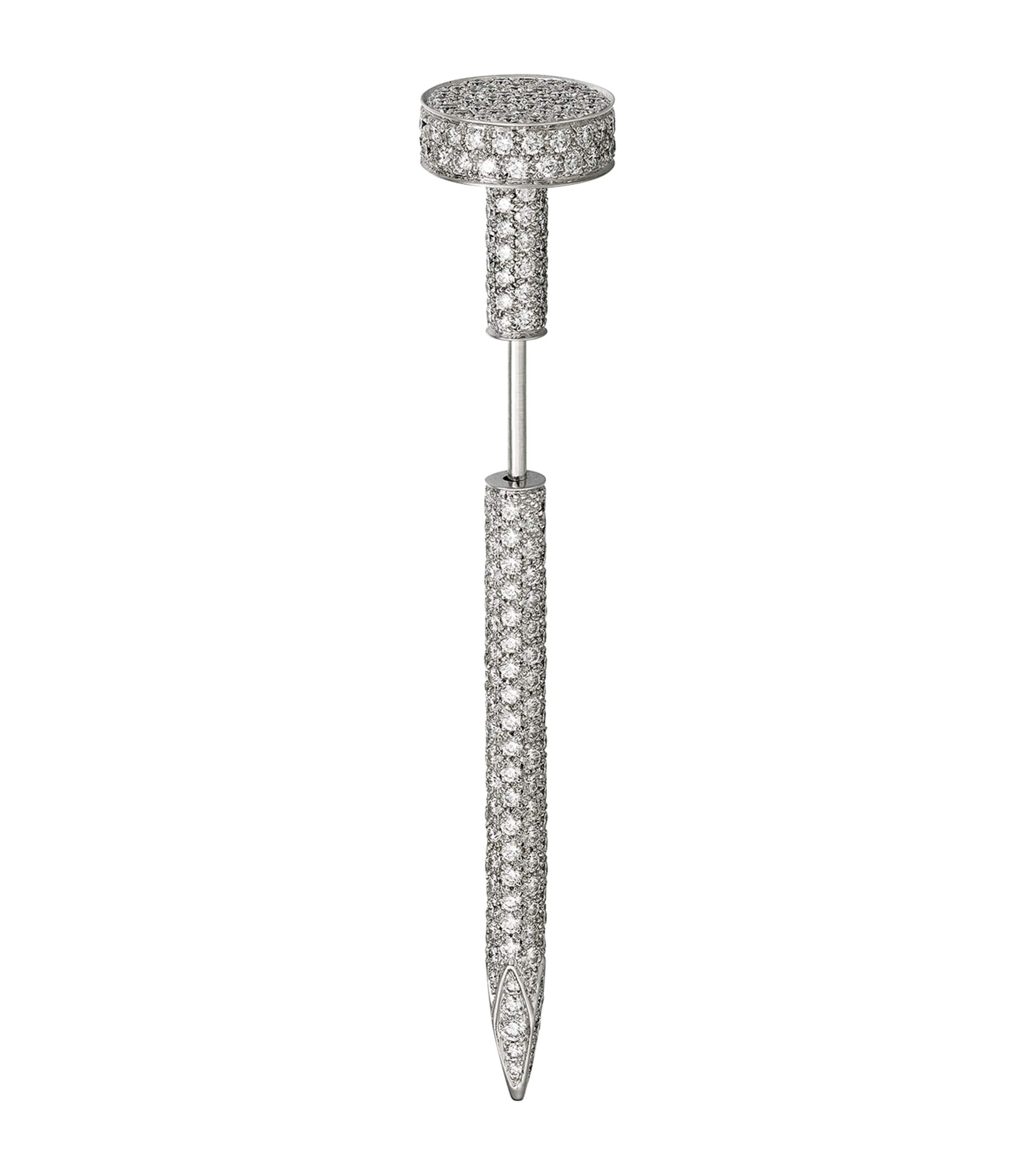 Cartier White Gold and Diamond Juste un Clou Tie Pin White Gold