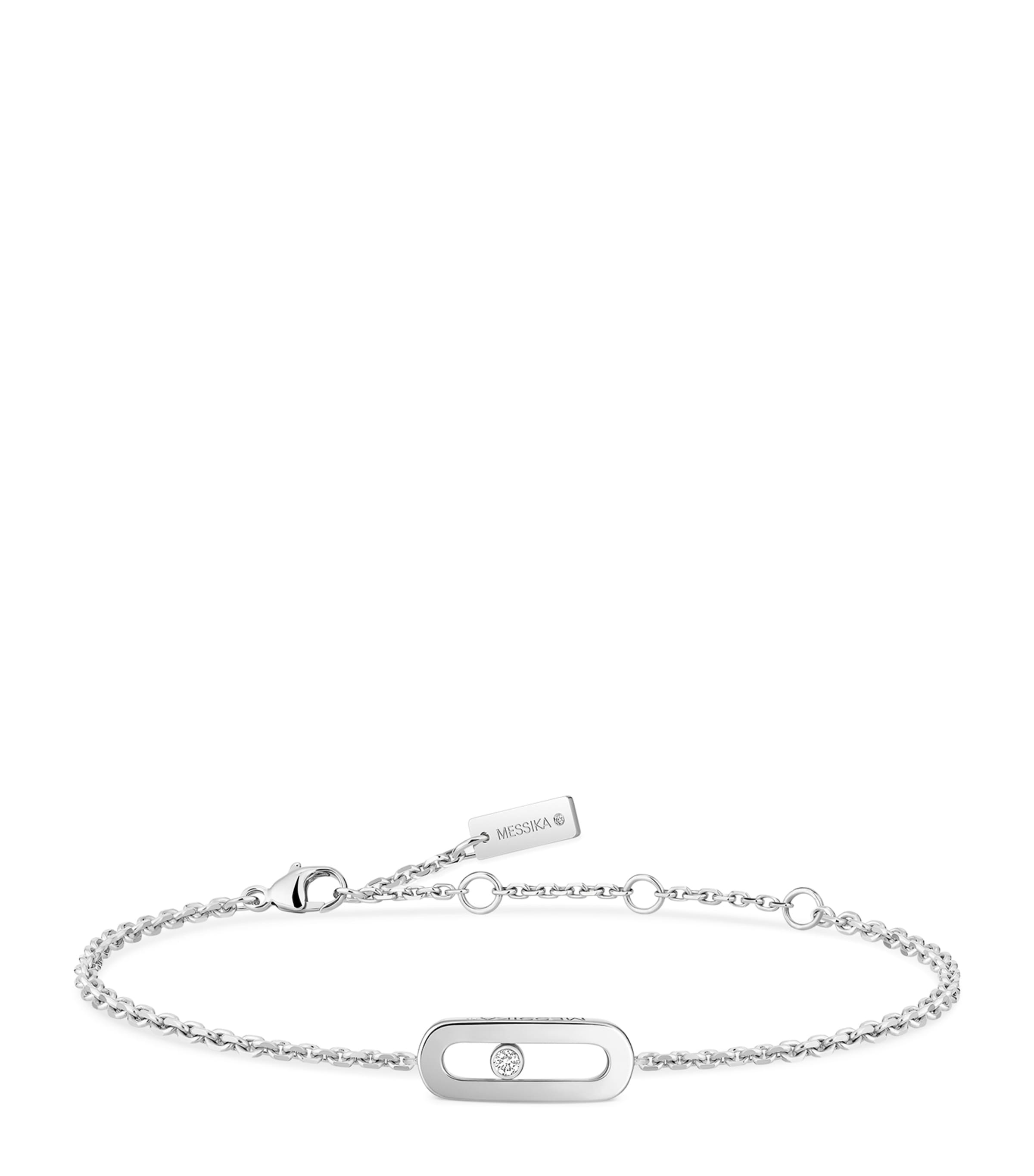 Messika Move Uno White Gold and Diamond Chain Bracelet (0.02ct) White Gold