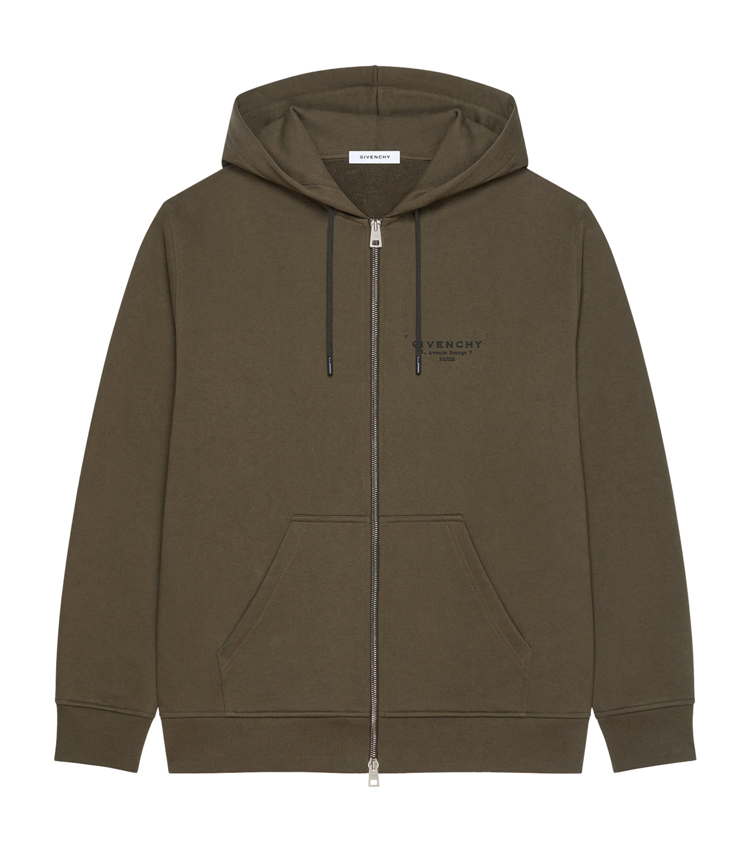 Givenchy Mens Cotton-Blend Logo Hoodie Khaki