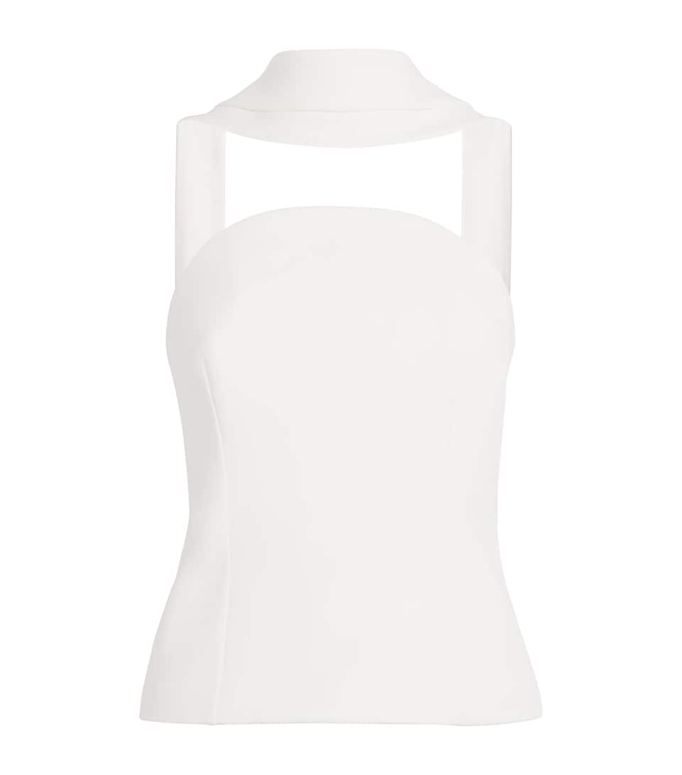 Roland Mouret Womens Bustier Moon Top with Scarf Cream