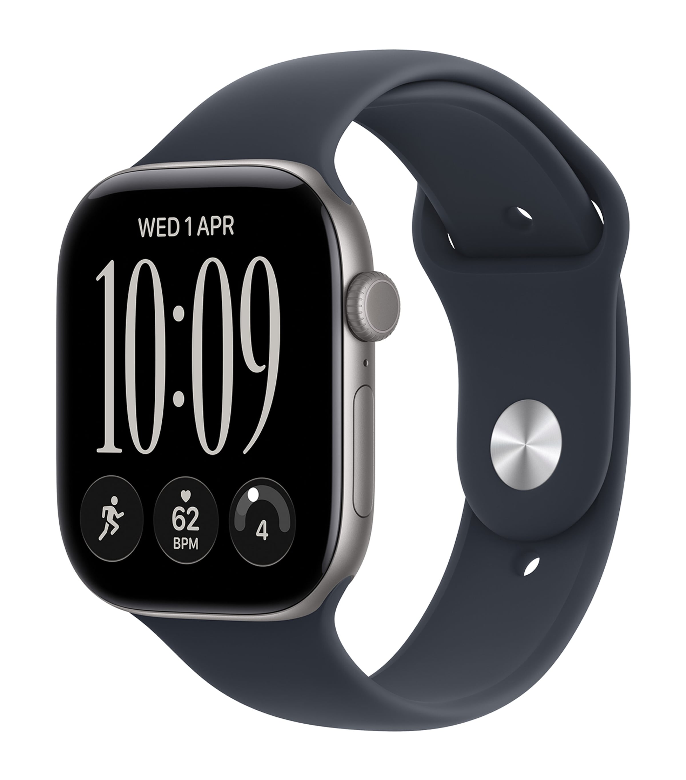 Apple Apple Watch Series 12 GPS – Space Grey Aluminium with Navy Blue Sport Band, 46mm, Medium/Large Space Grey