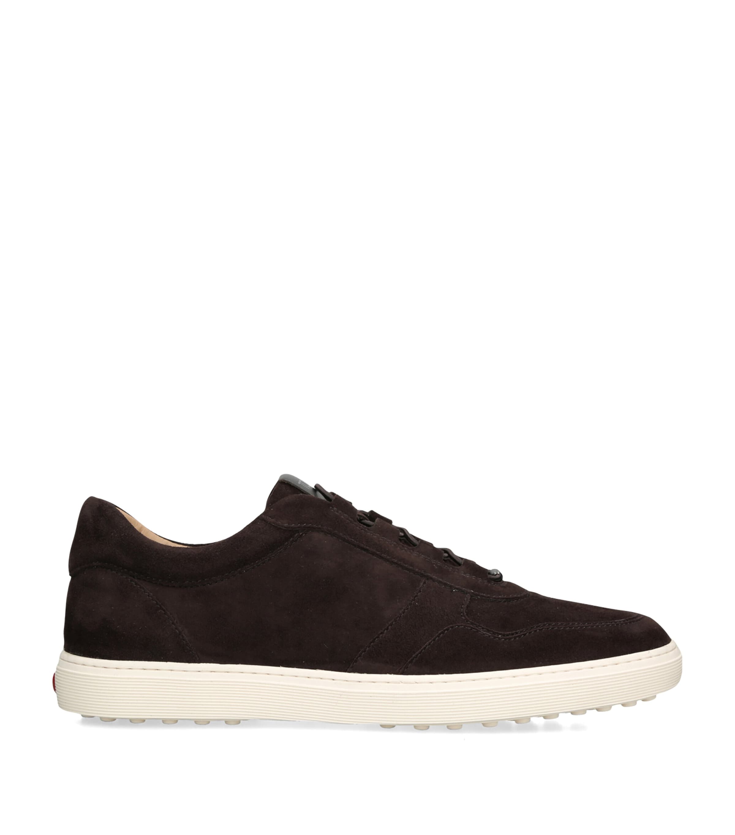Tod's Leather Elastic Cassetta Sneakers Dark Brown