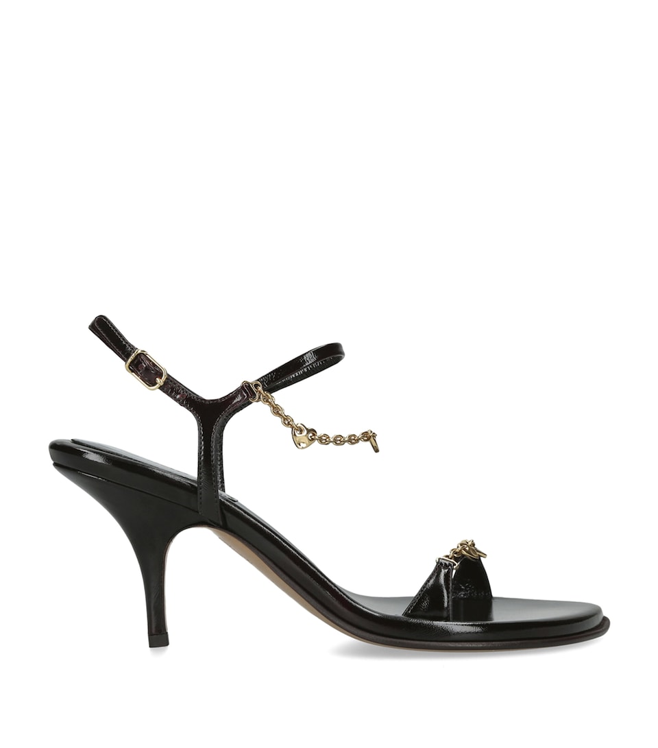 Chloé Patent Leather Zia Heeled Sandals 80 Black