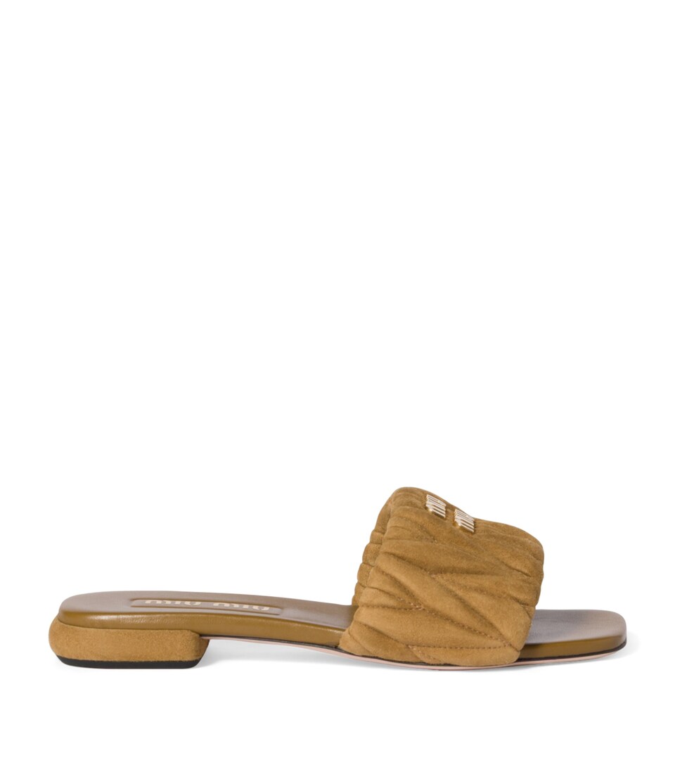 Matelassé Suede Slides