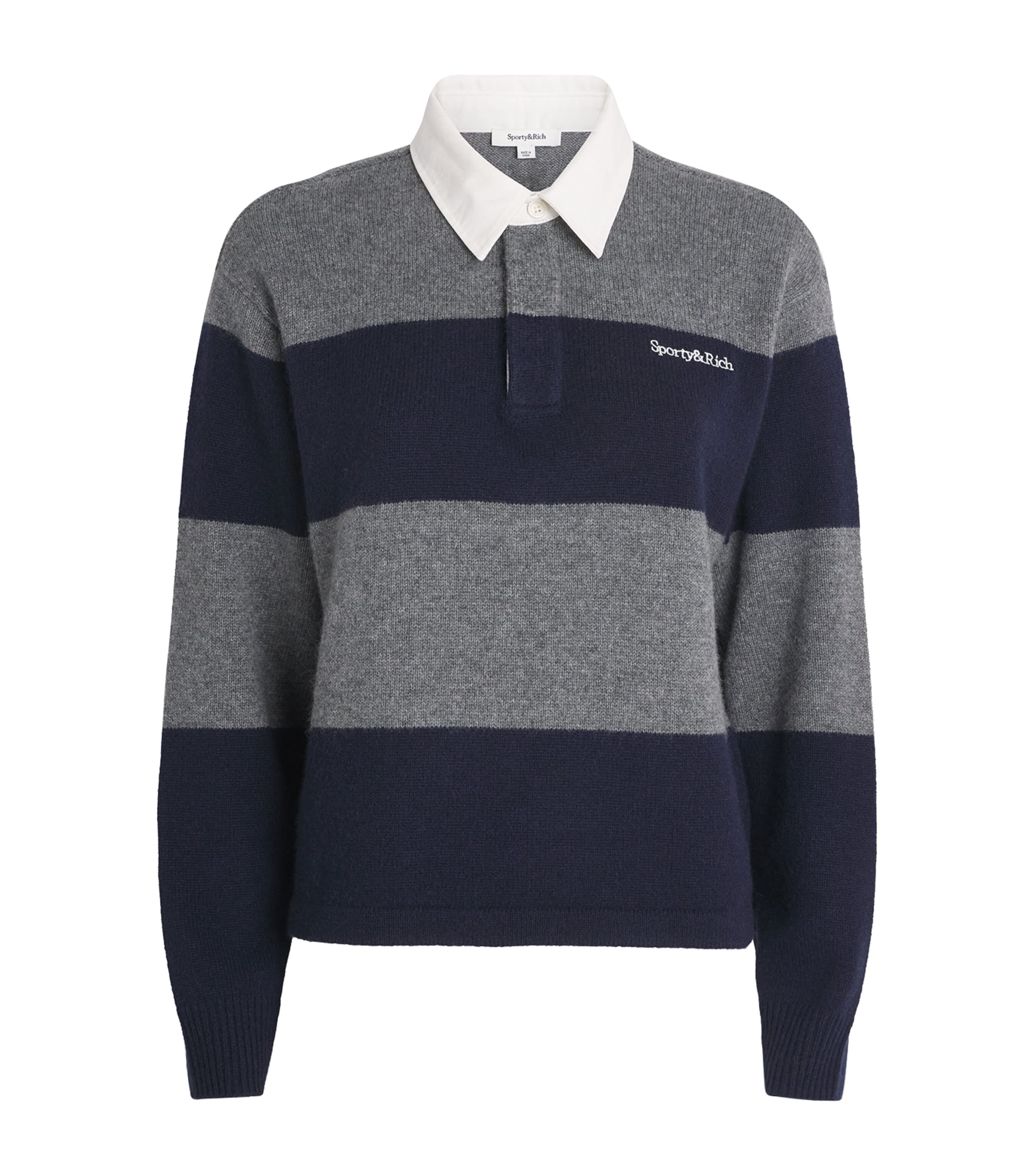 Cashmere-Wool Rugby Polo Sweater