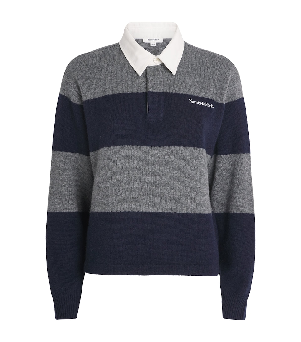 Cashmere-Wool Rugby Polo Sweater