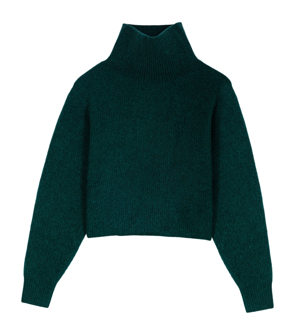 Maje Womens Yak-Blend Rollneck Sweater Bottle Green