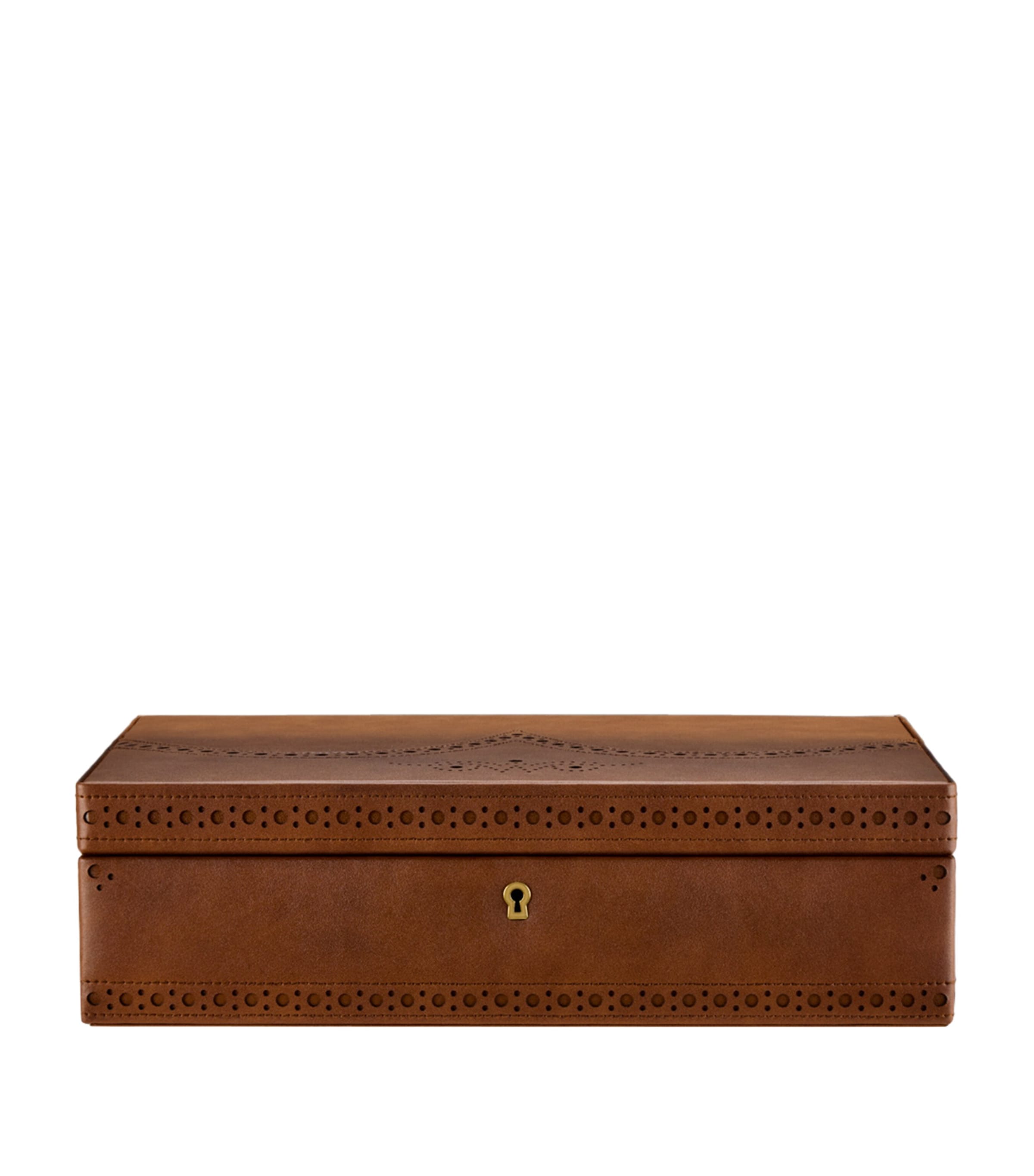 WOLF Brogue 10-Piece Watch Box Burnished Brown