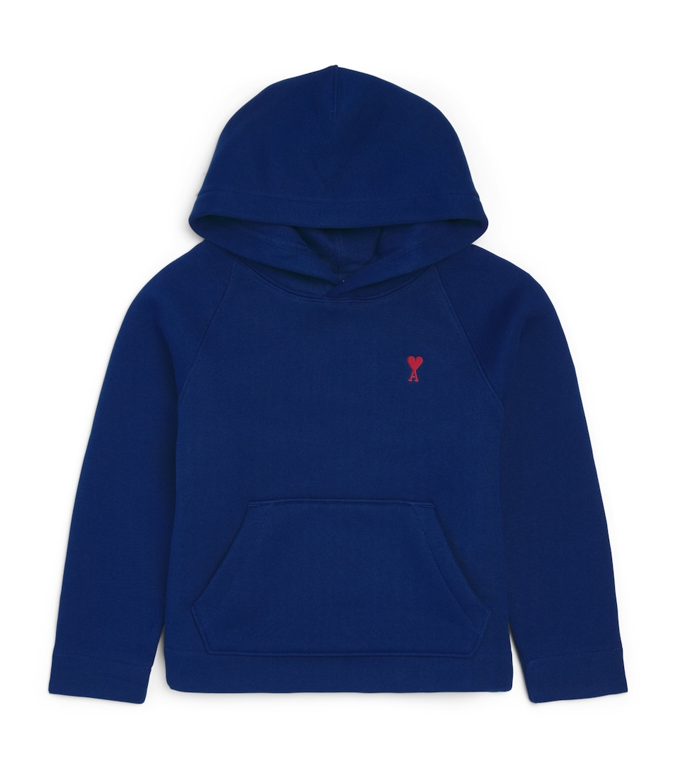 AMI Paris Cotton Ami De Coeur Hoodie (4-12 Years) : Bleu Roi