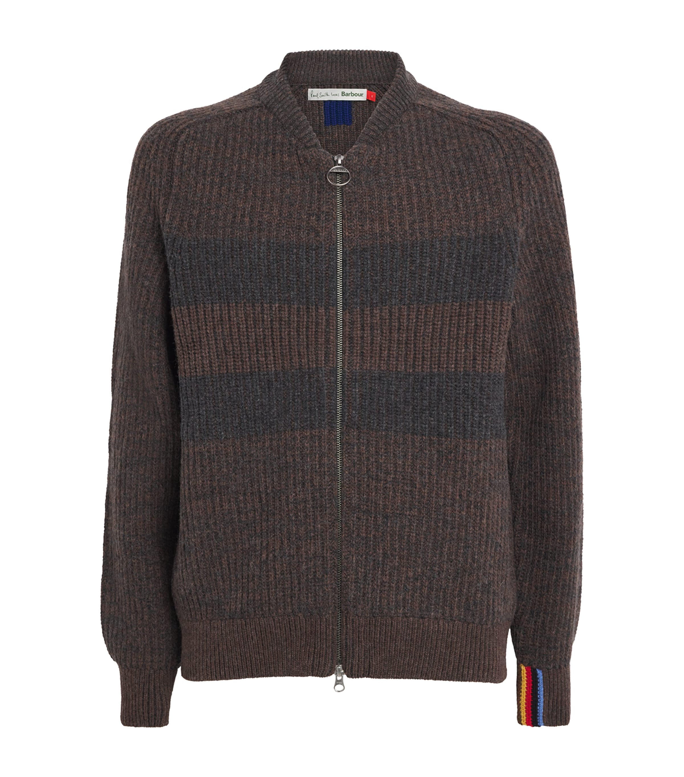 x Paul Smith Wool Stripe Zip-Up Cardigan