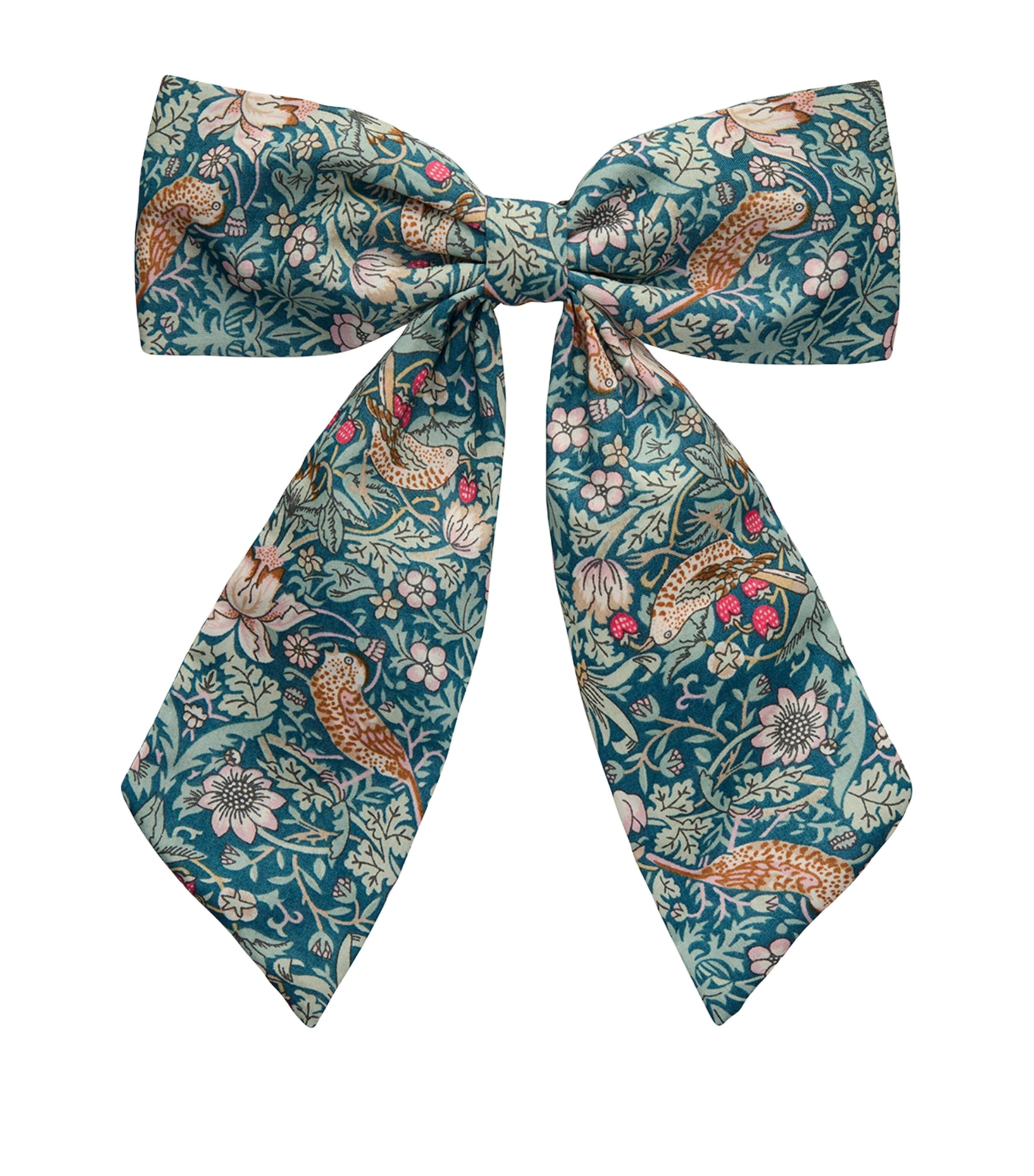 Trotters Cotton Floral Bow Hair Clip Teal