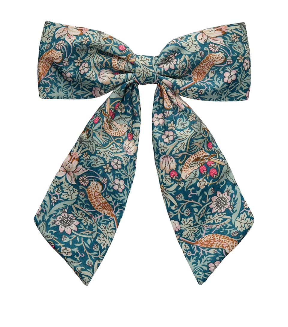Trotters Cotton Floral Bow Hair Clip Teal