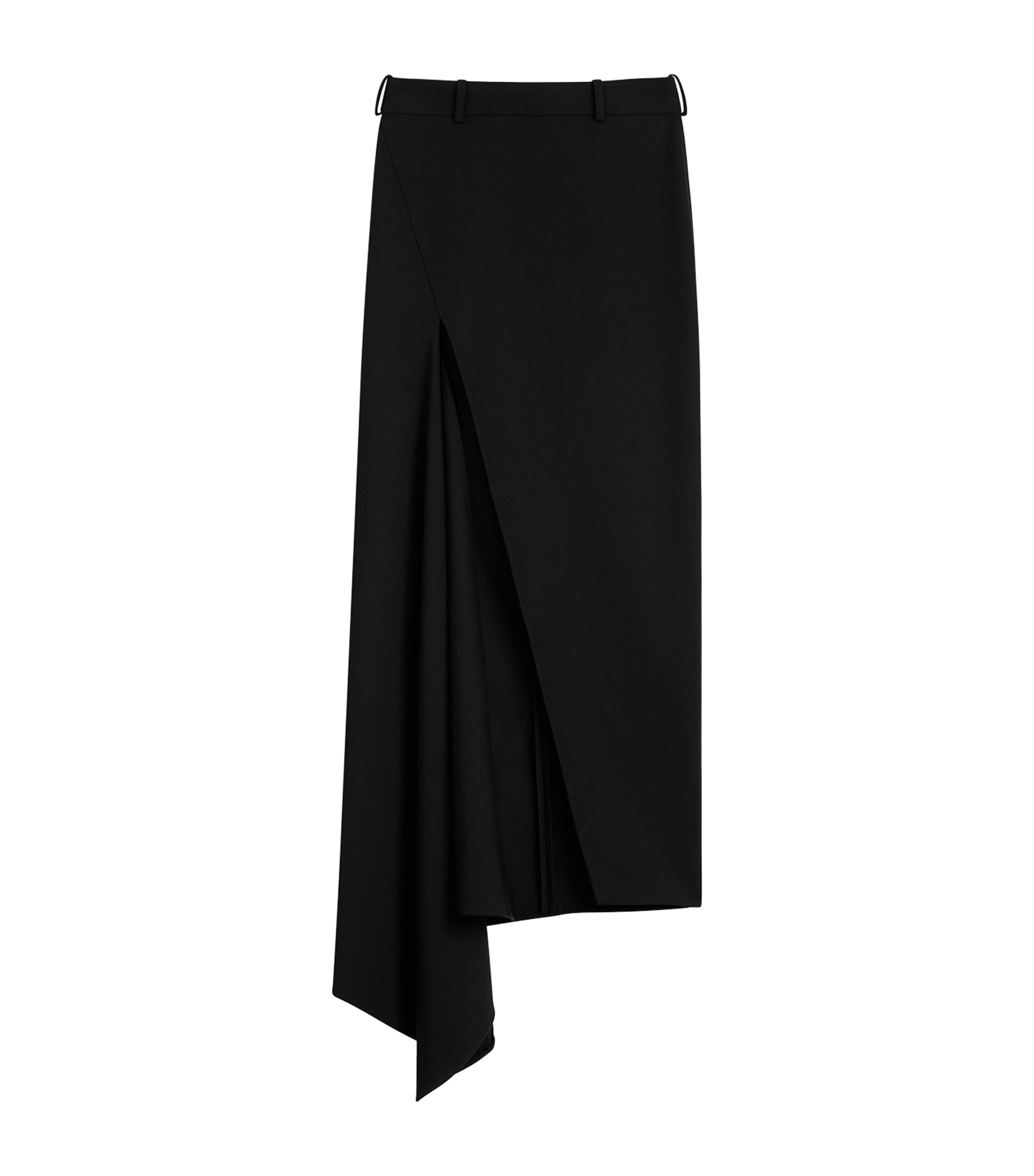 Givenchy Womens Wool Slashed Midi Skirt