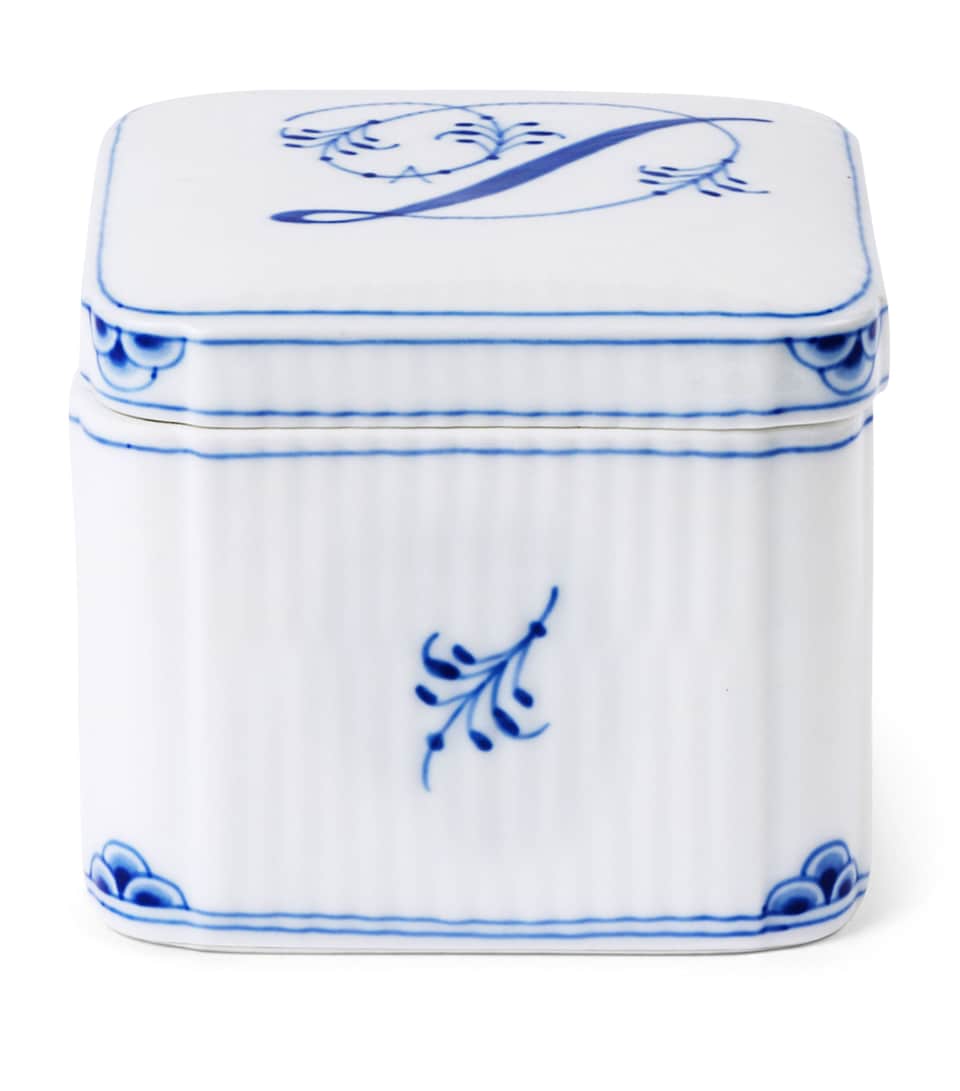 Royal Copenhagen Porcelain Alphabet Bonbonniere Blue