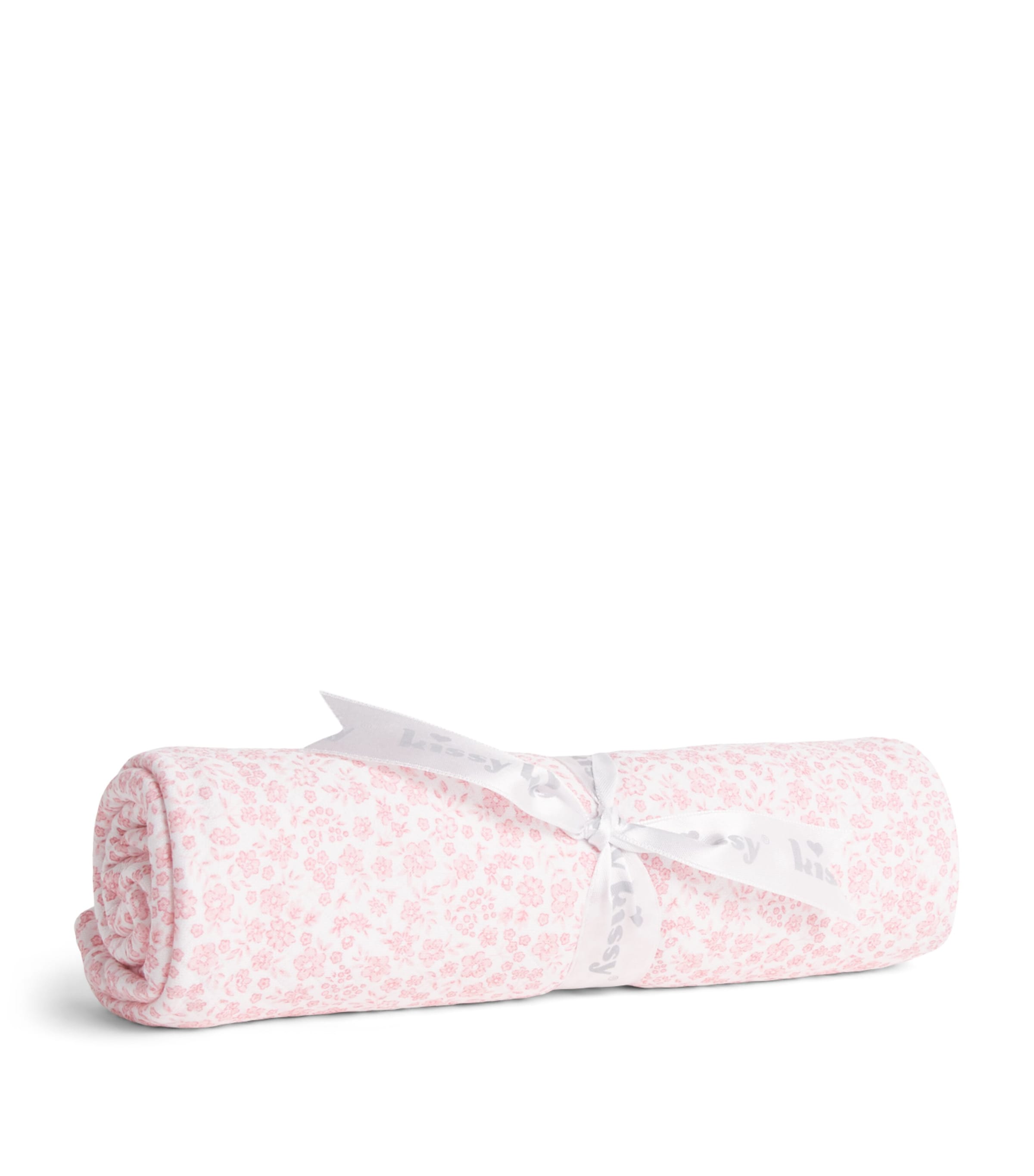 Kissy Kissy Pima Cotton Floral Blanket Pink