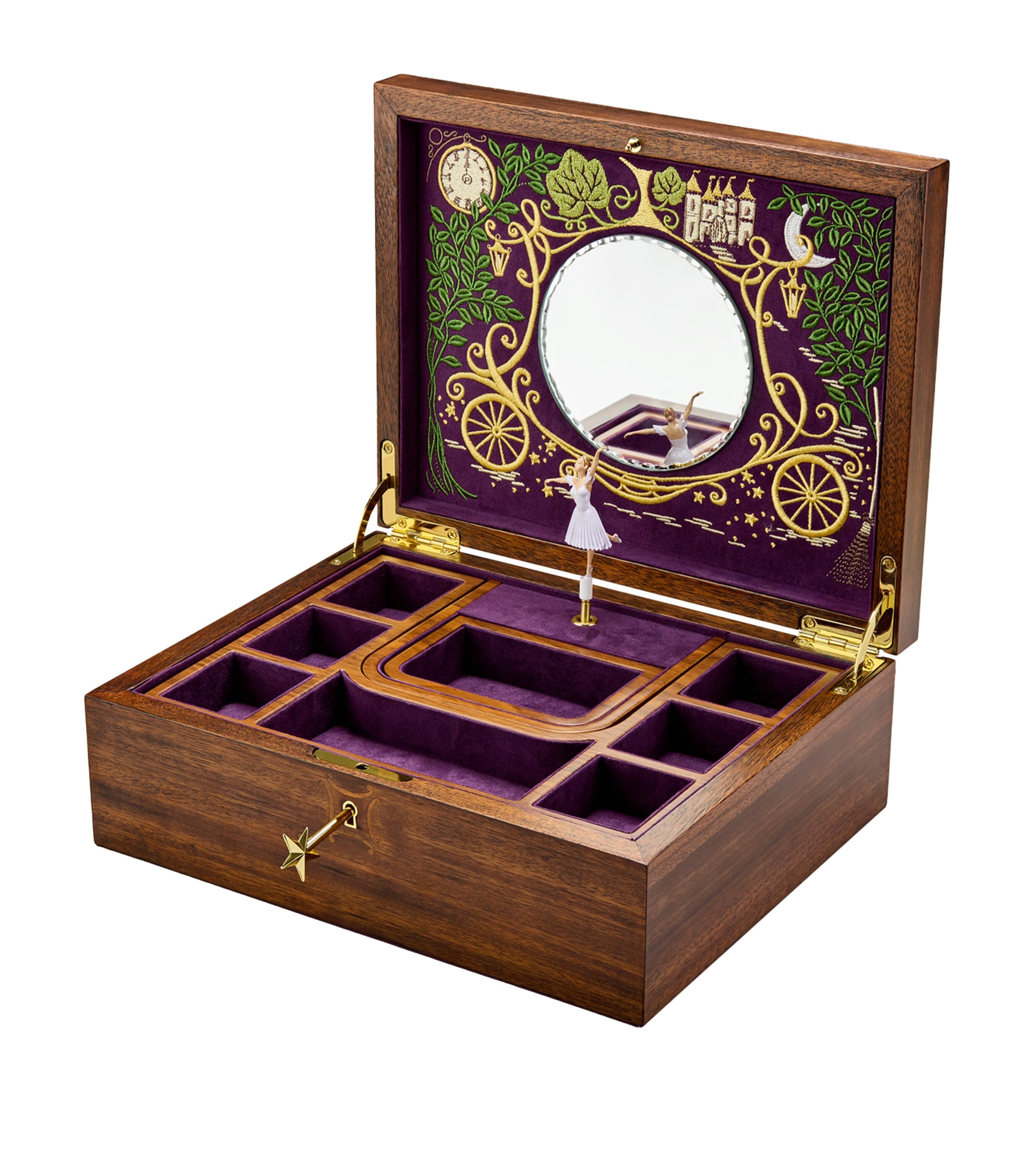 WOLF Ballet Cinderella Musical Jewellery Box Brown