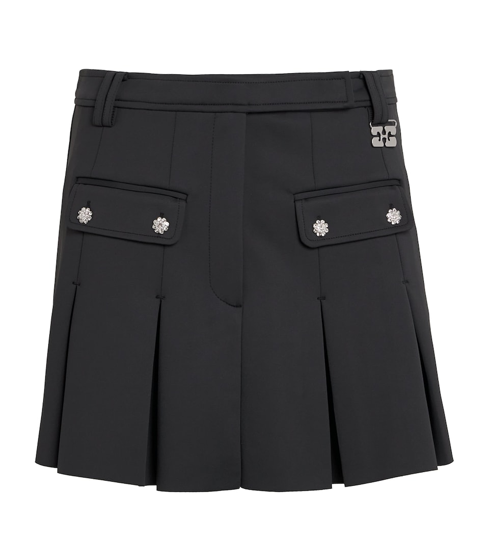 Neoprene Pleated Mini Skirt