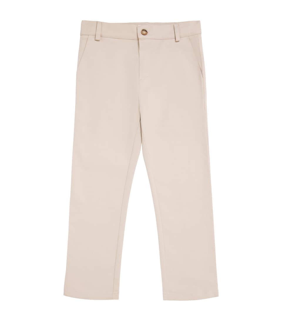 Harrods Embroidered-Logo Chinos (2-8 Years) Stone