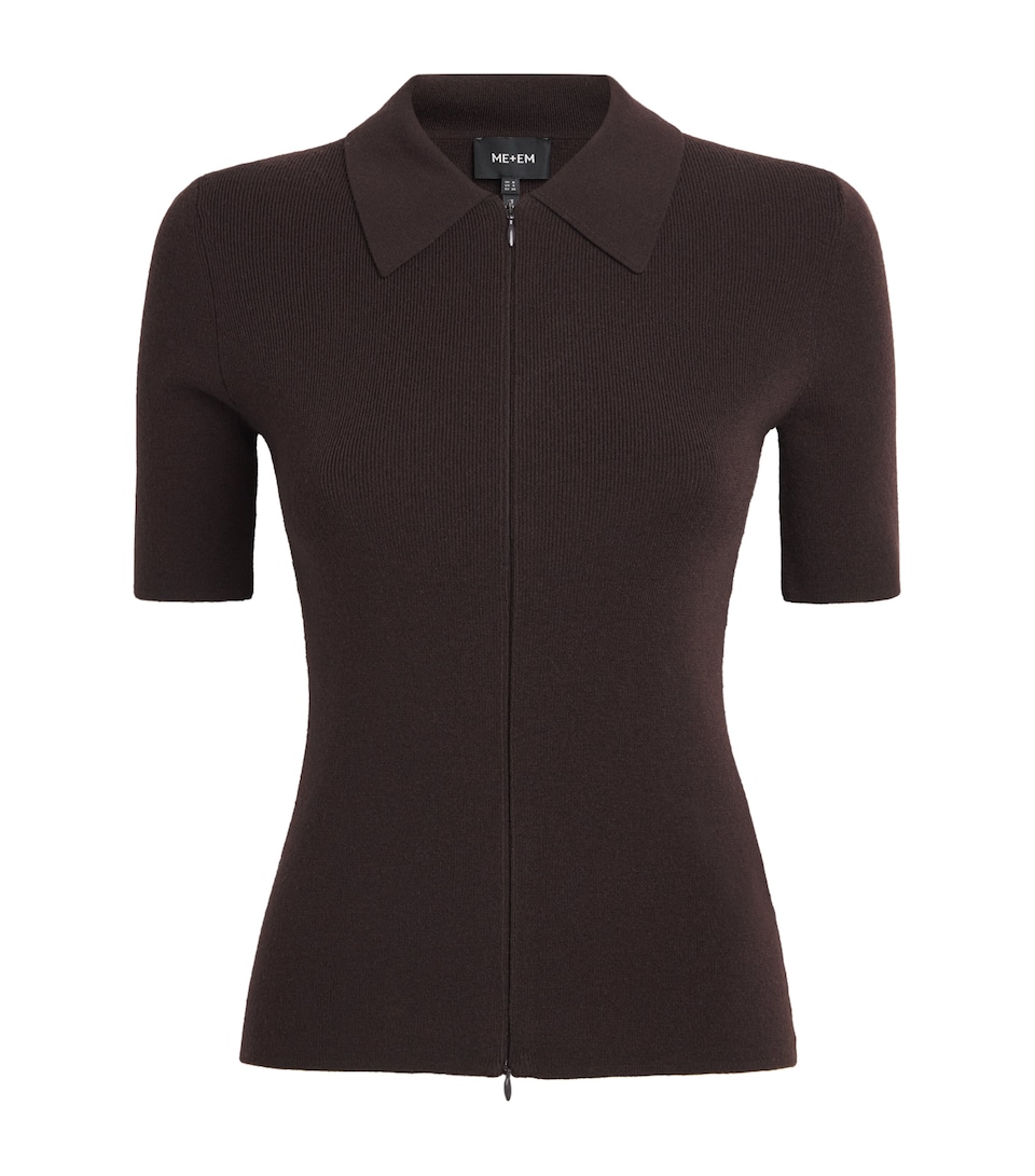 Wool-Blend Zip-Up T-Shirt