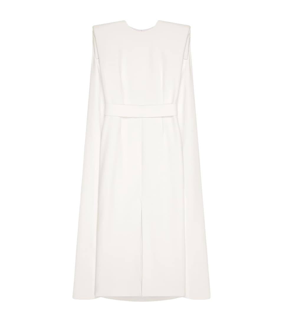 Crepe Cape Midi Dress