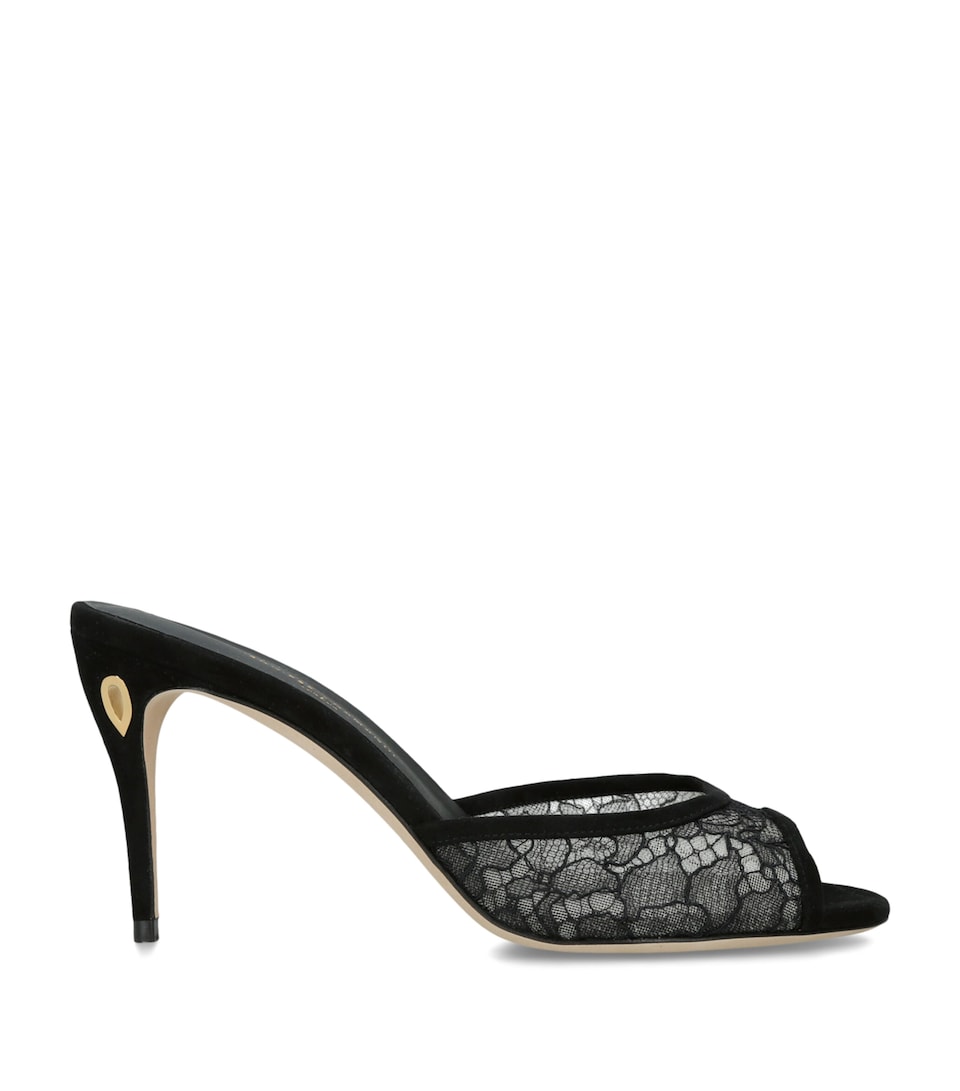 Jennifer Chamandi Lace Guido Mules 85 Black