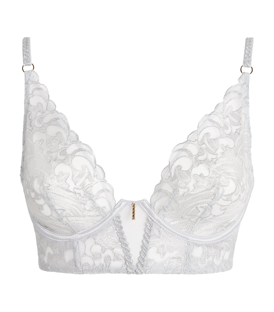 Satin Lace-Trim Bustier Bra