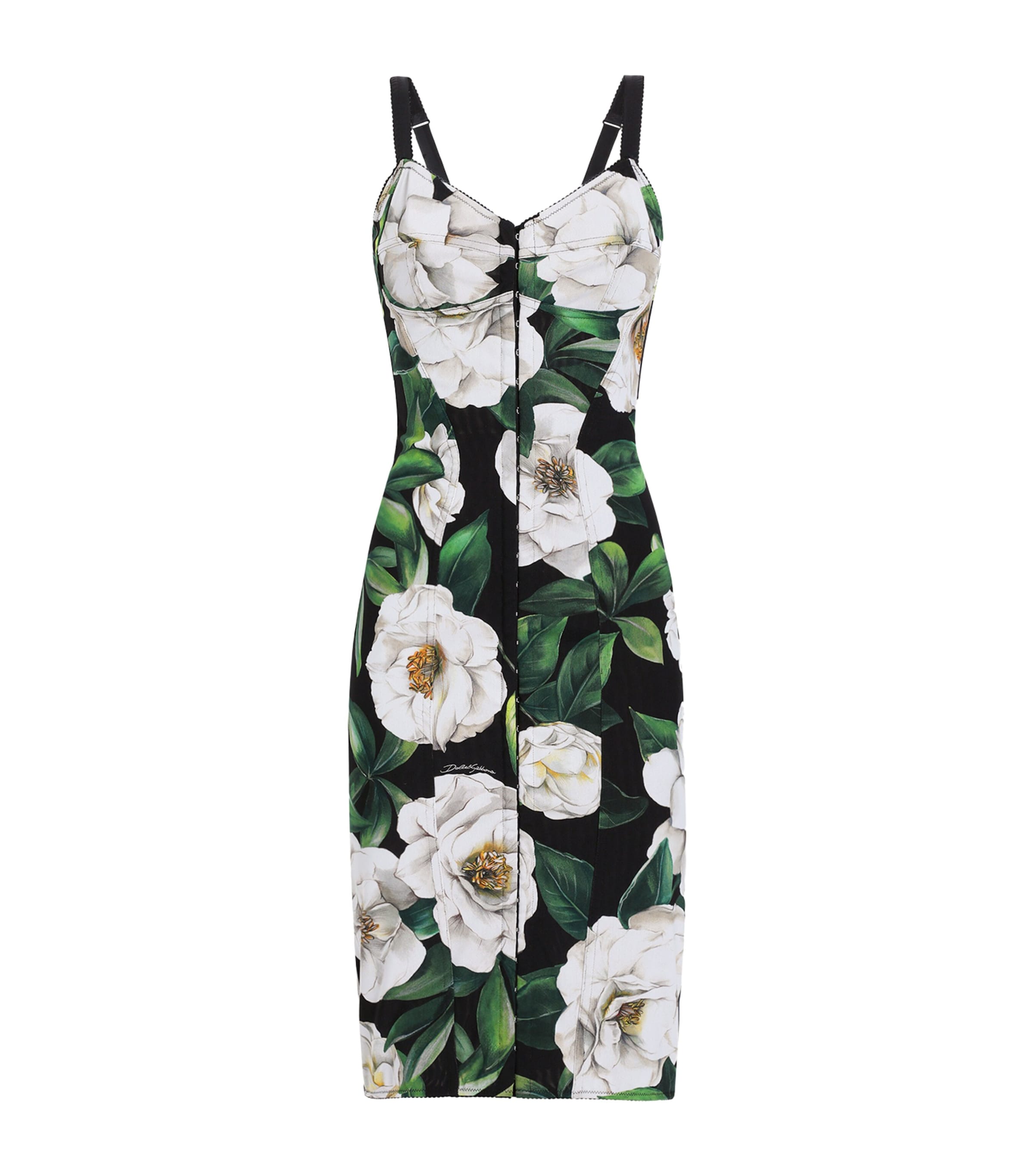 Silk-Blend Floral Midi Dress