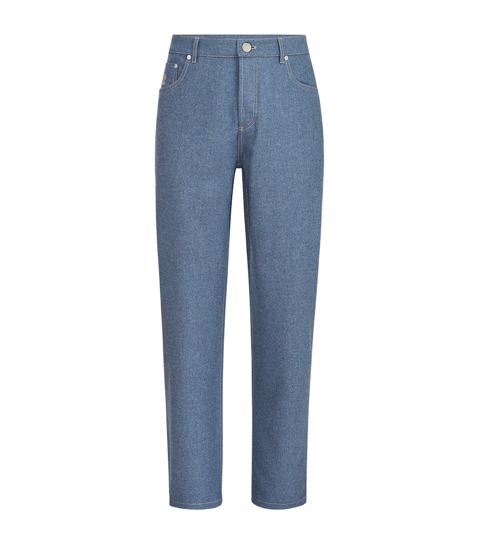 Brunello Cucinelli Mens Virgin Wool Slim Trousers