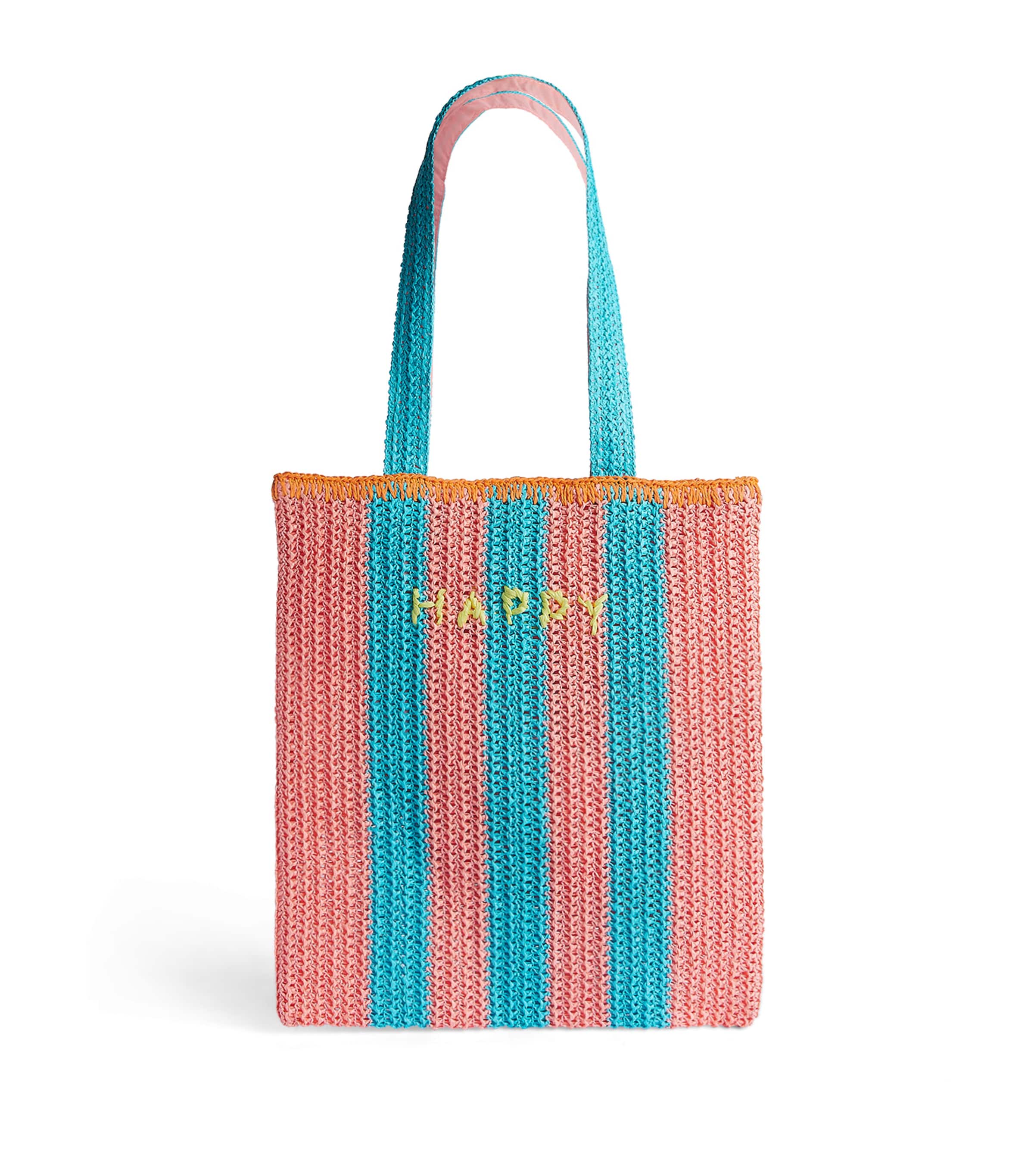 Meri Meri Raffia Happy Tote Bag