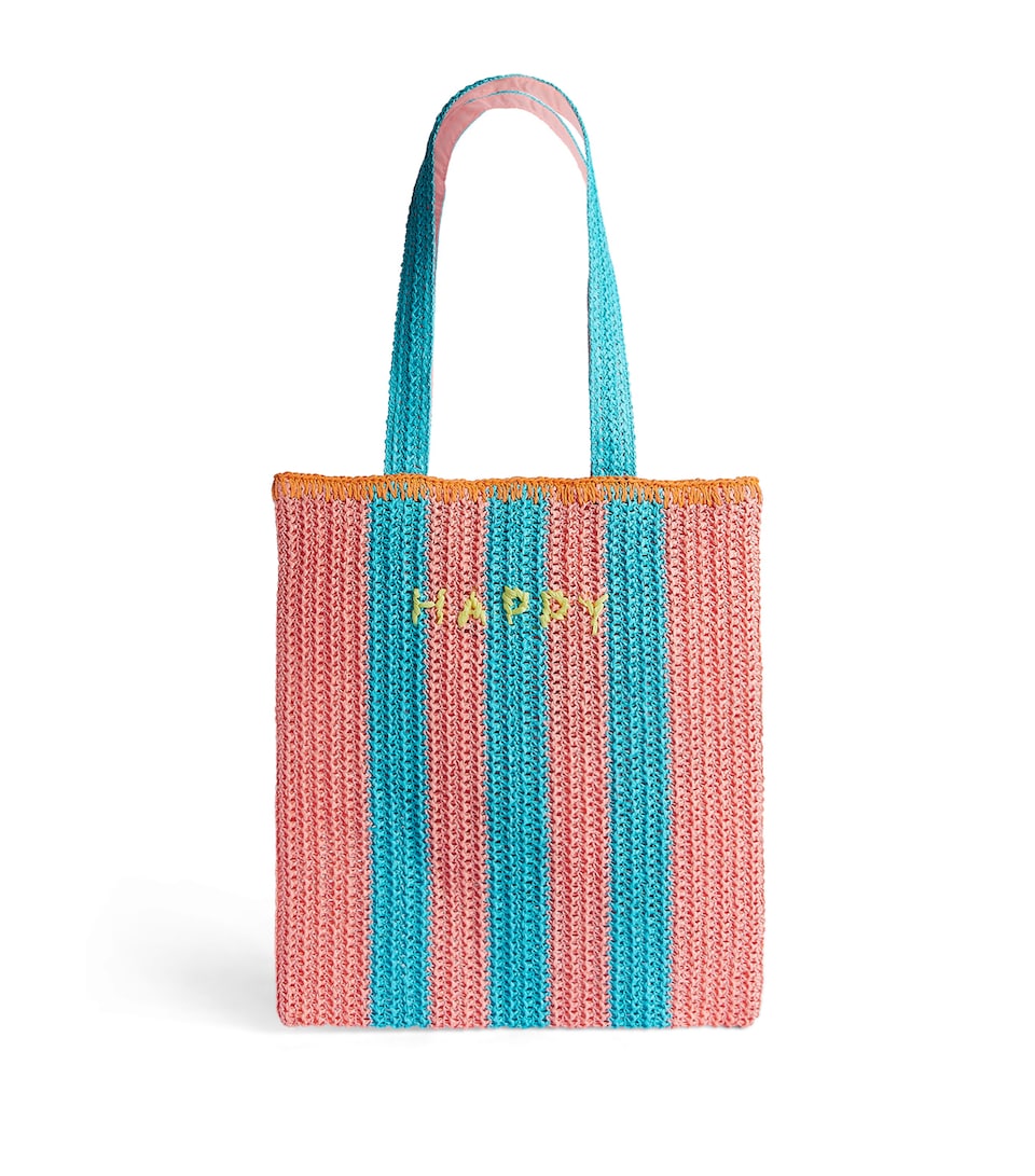 Meri Meri Raffia Happy Tote Bag