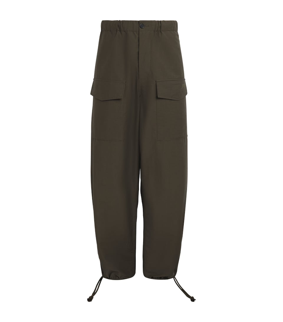 JW Anderson Mens Parachute Cargo Trousers Military Green