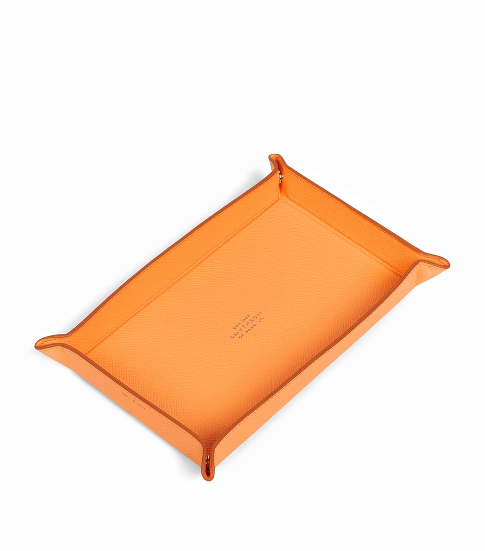 Small Leather Panama Rectangular Trinket Tray