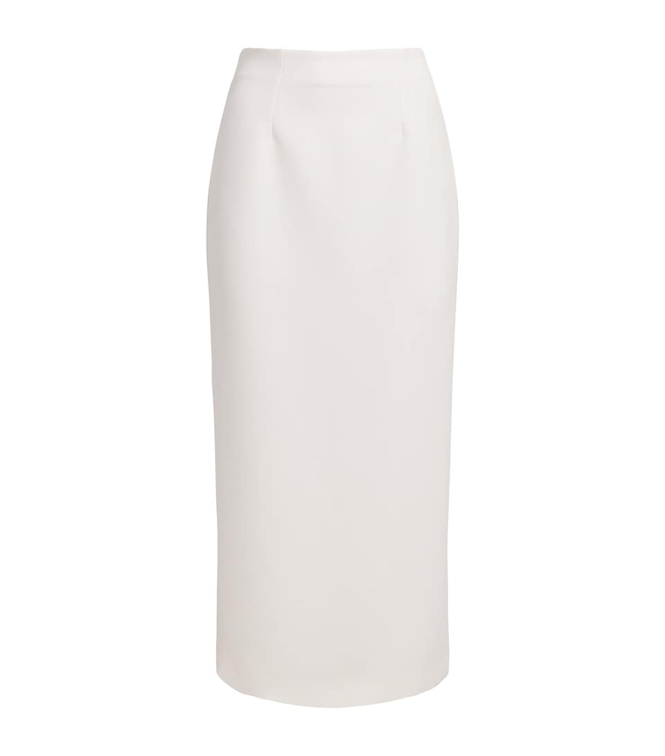 Roland Mouret Womens Crepe Midi Pencil Skirt Cream