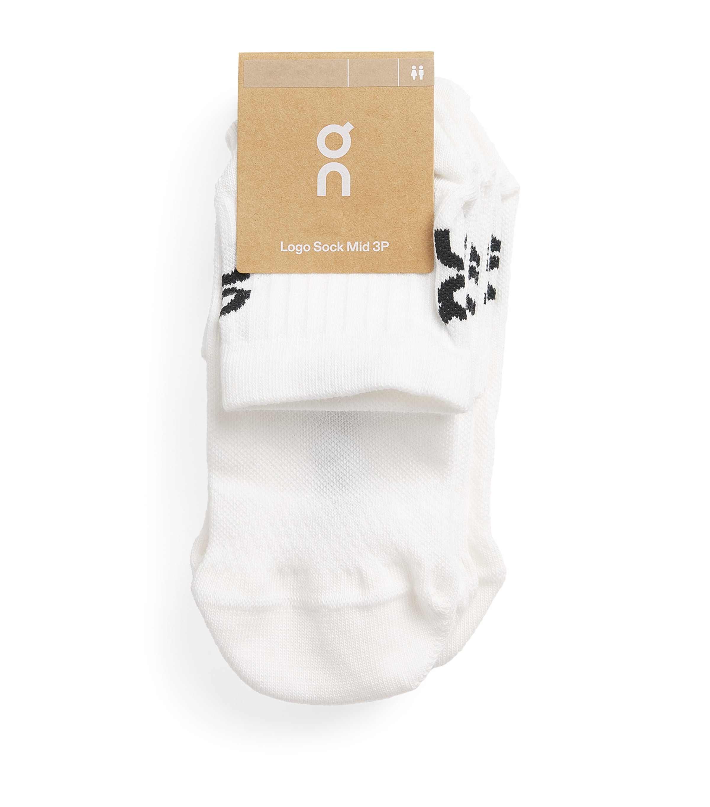 On Womens Logo Mid Socks (Pack of 3) White