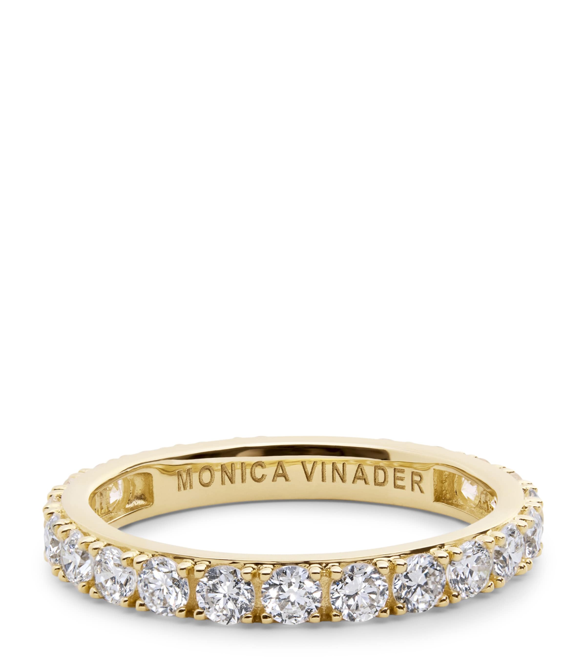 Monica Vinader Yellow Gold and Diamond Eternity Ring (2.5mm) Gold/diamond